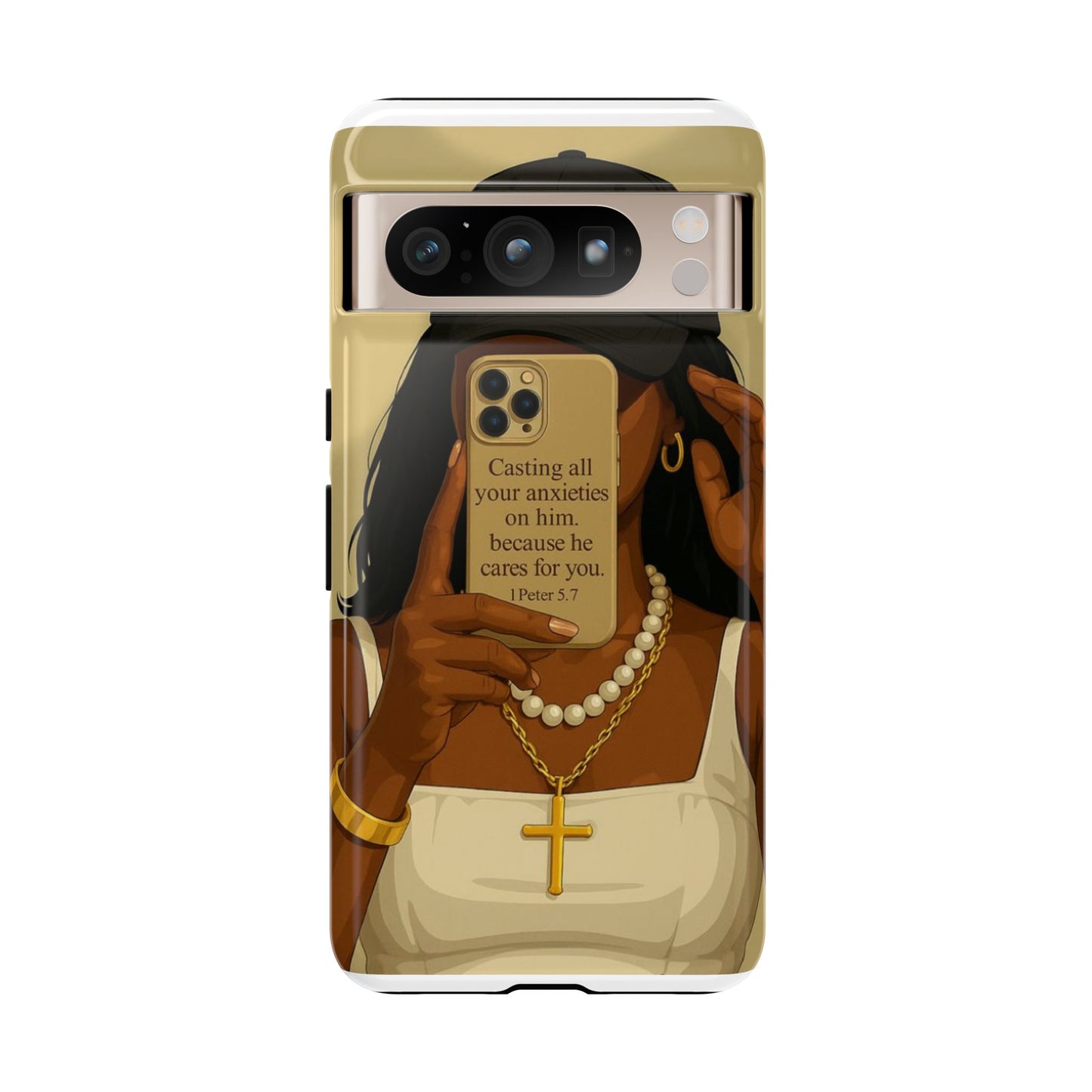 1 Peter 5:7 faith phone case cast your cares
