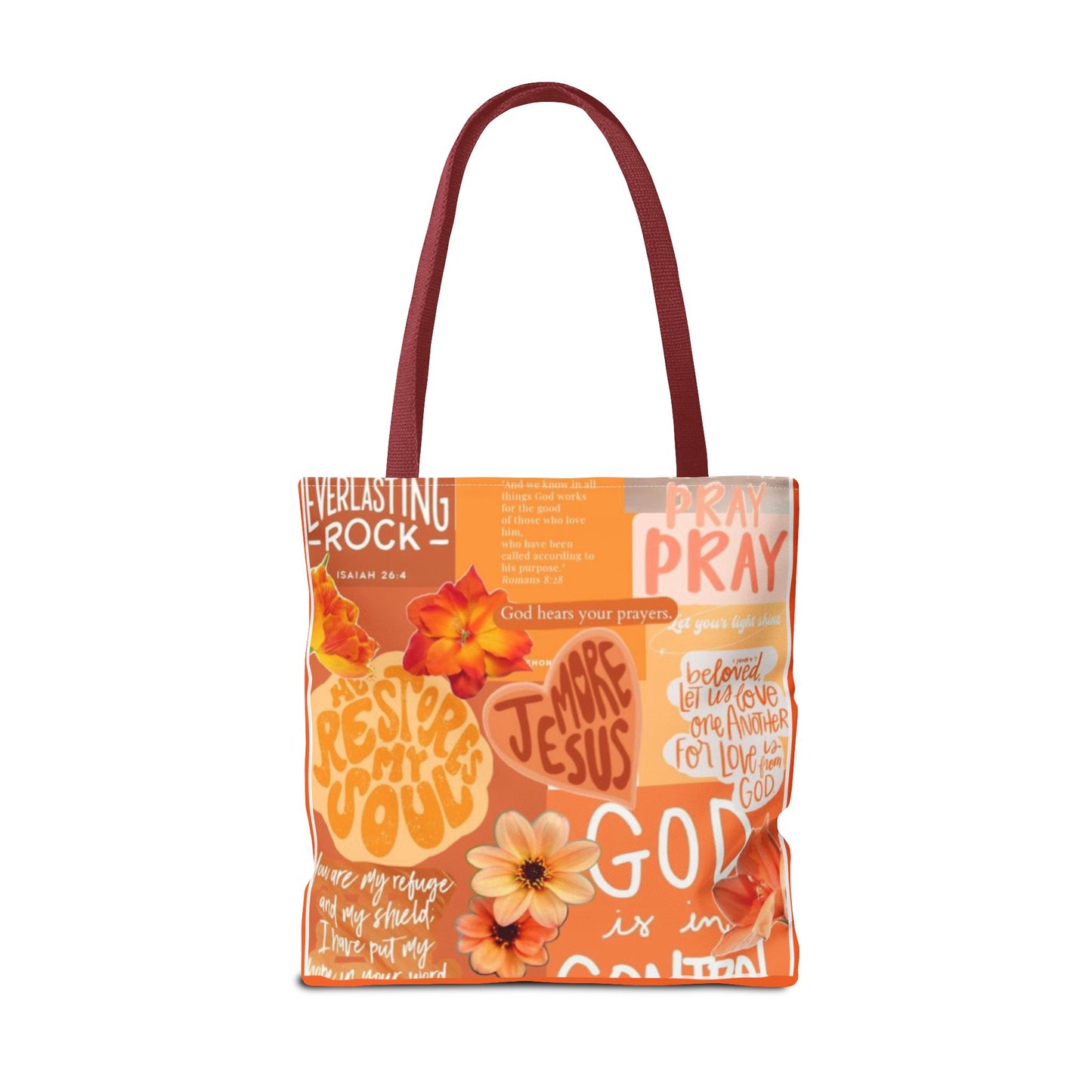 God is in control to bold faith, bright hope tote bag