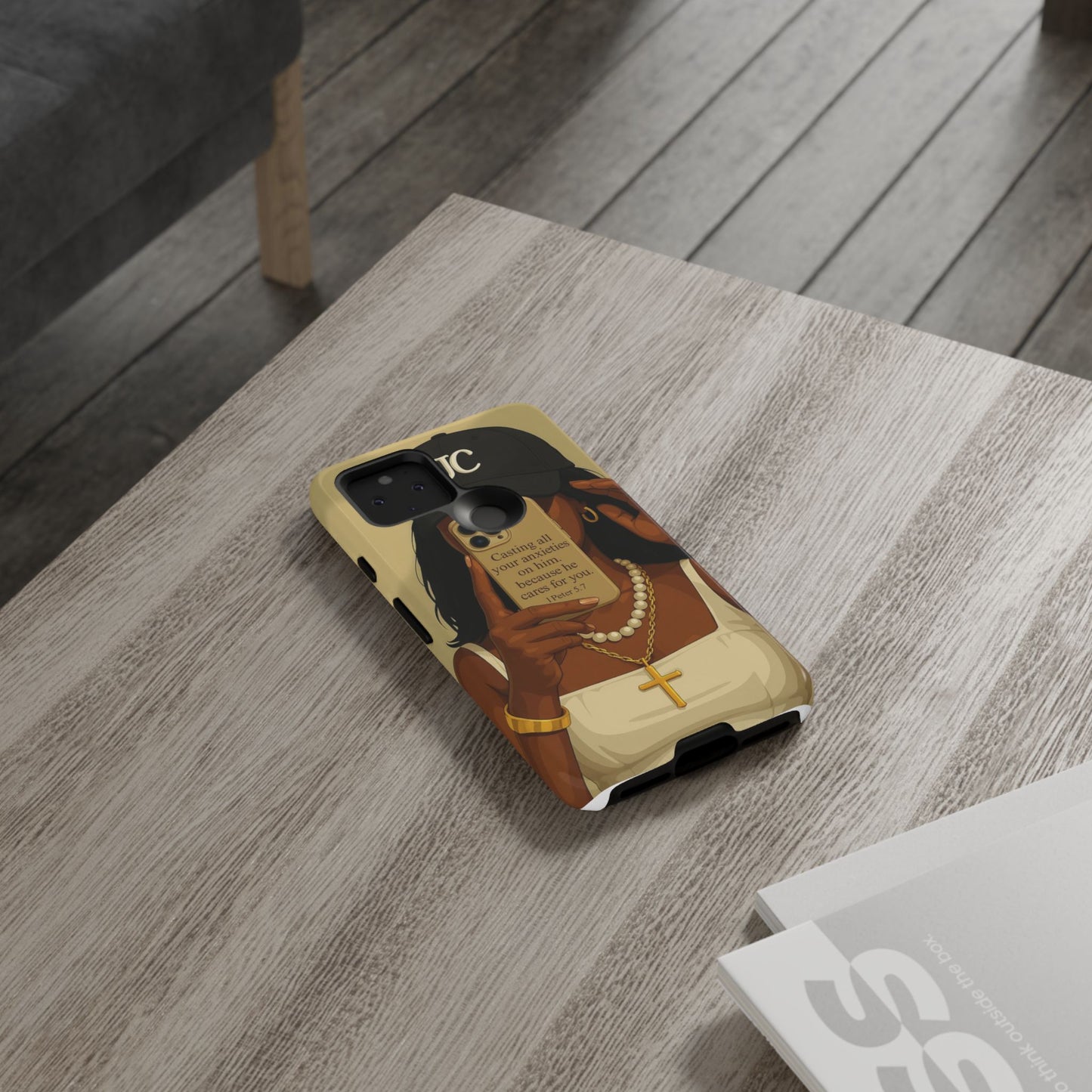 1 Peter 5:7 faith phone case cast your cares