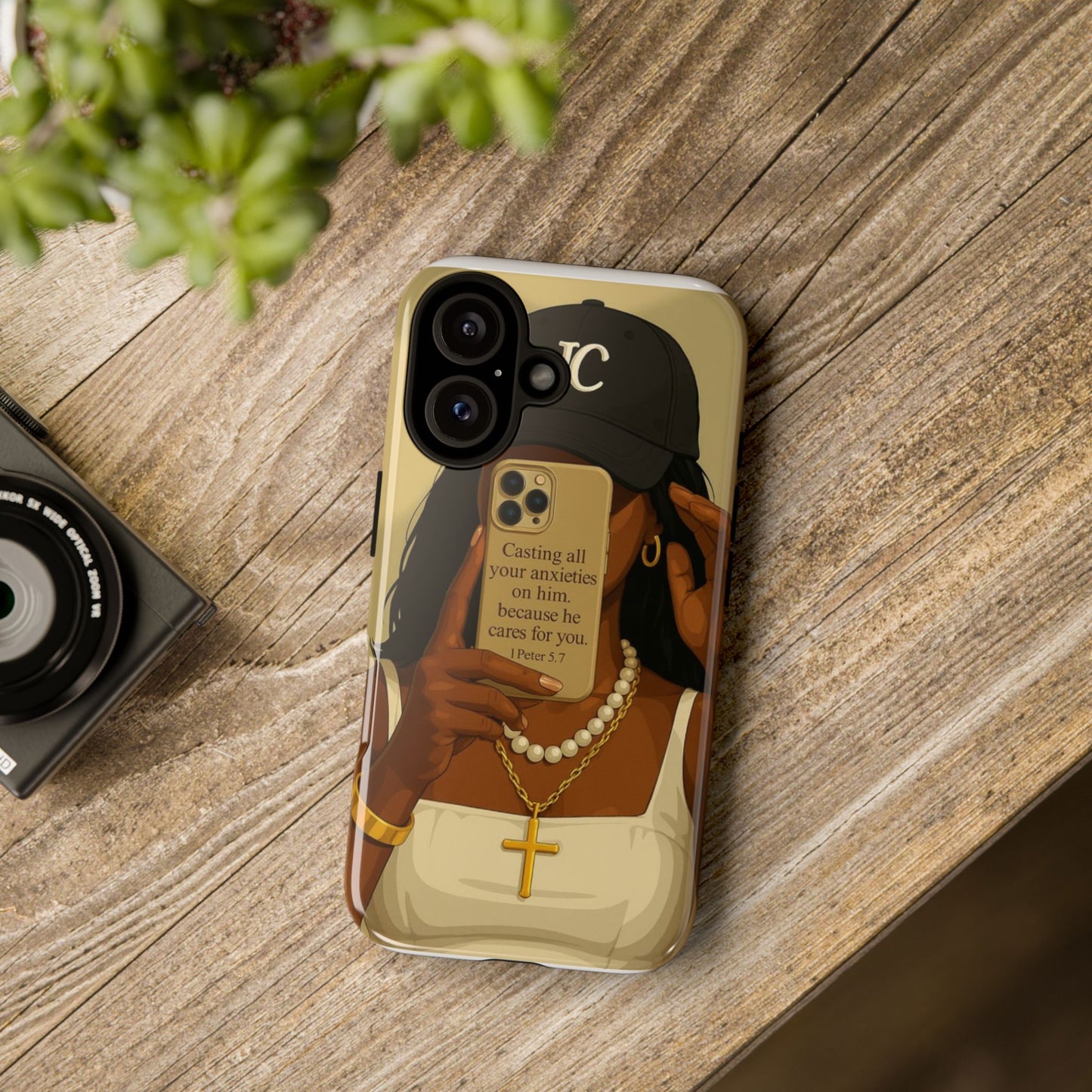 1 Peter 5:7 faith phone case cast your cares