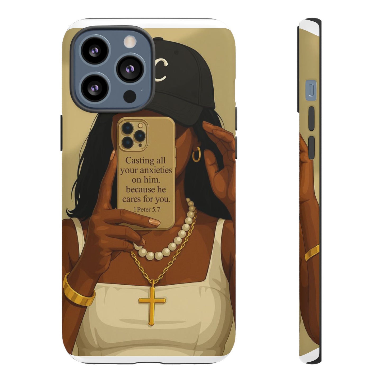 1 Peter 5:7 faith phone case cast your cares