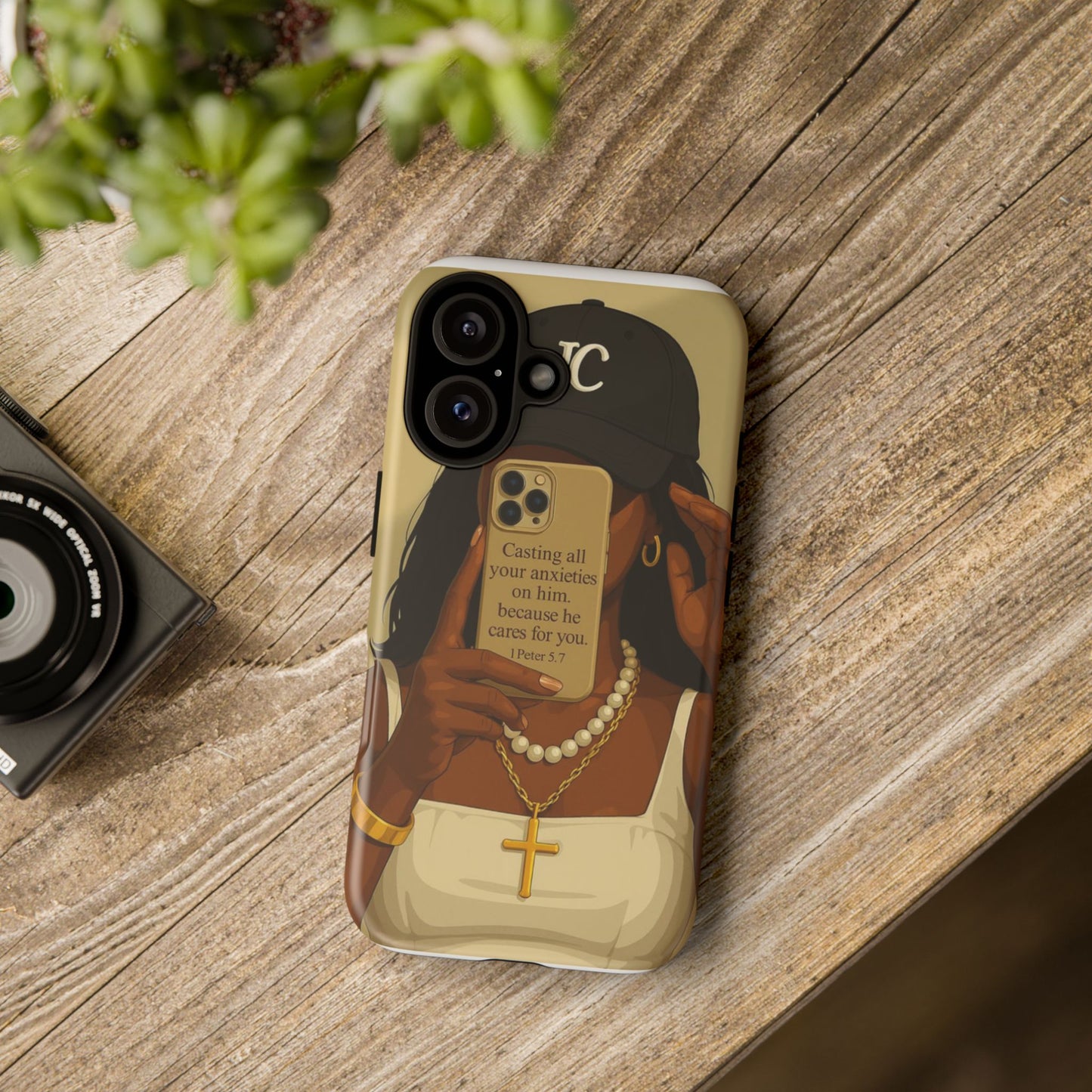 1 Peter 5:7 faith phone case cast your cares