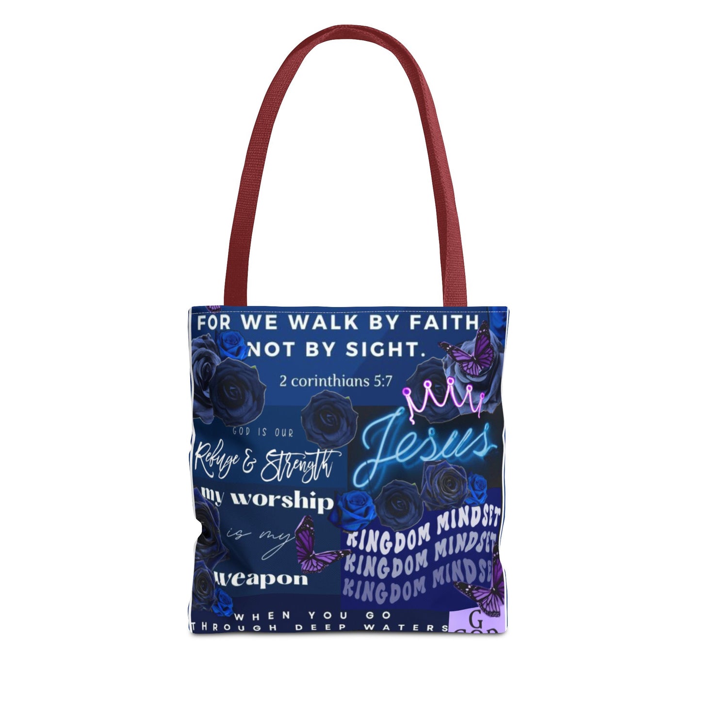 Kingdom mindset tote bold blue faith & scripture bag