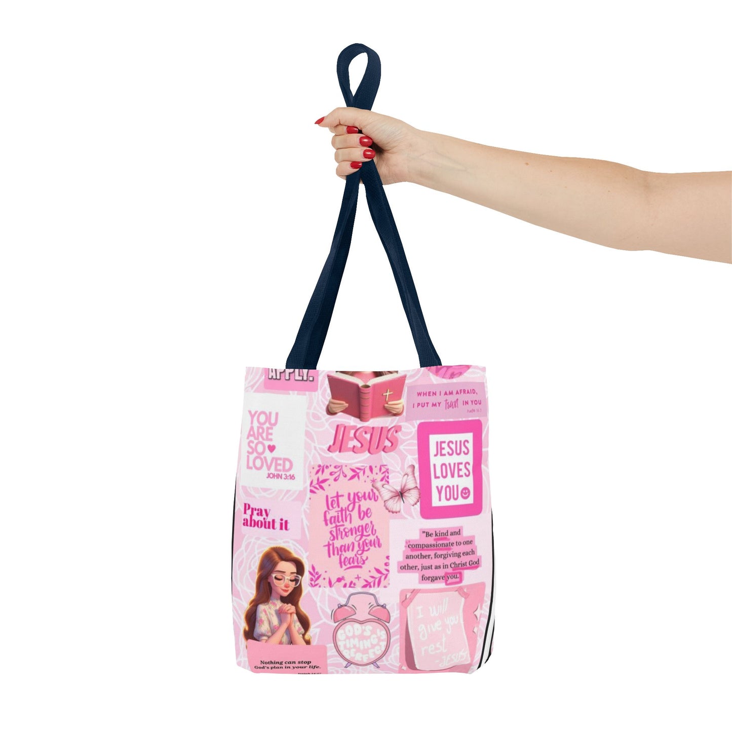 Inspirational Jesus Tote Bag - Motivational AOP Design