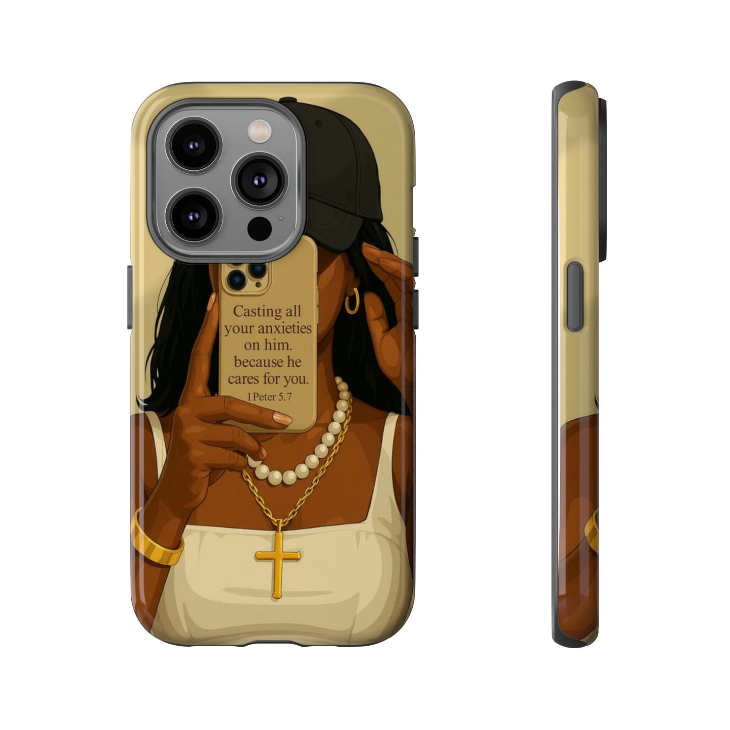 1 Peter 5:7 faith phone case cast your cares