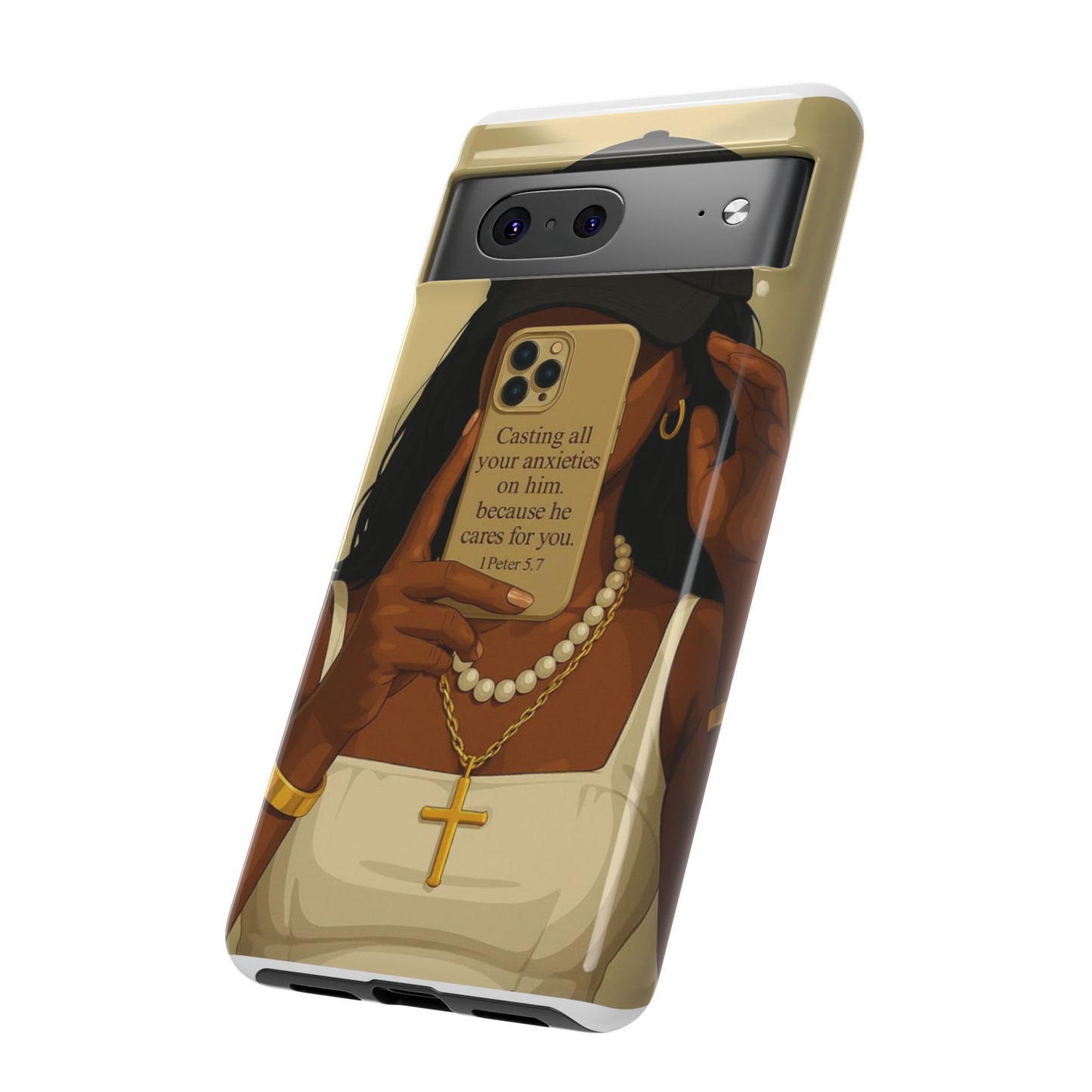 1 Peter 5:7 faith phone case cast your cares