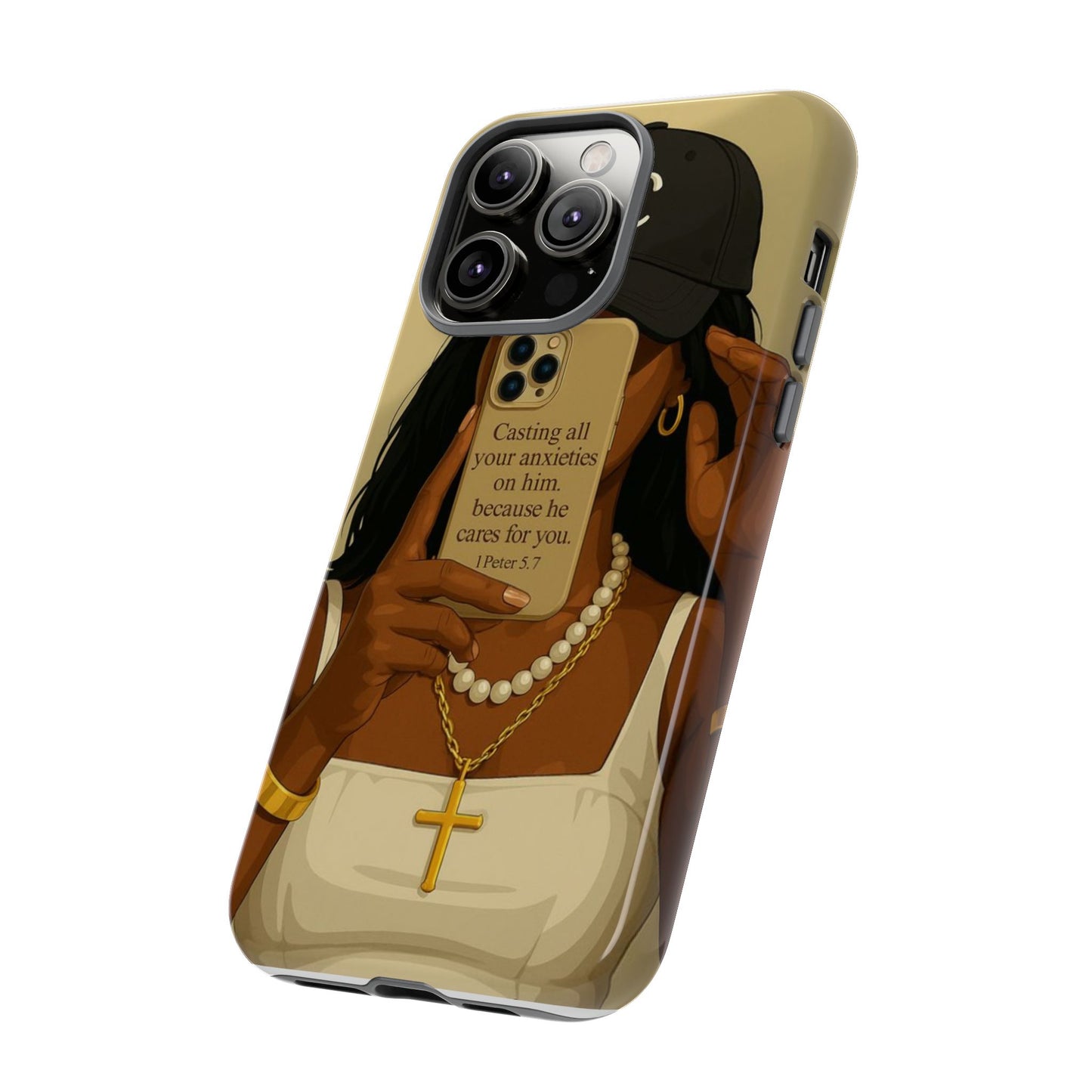 1 Peter 5:7 faith phone case cast your cares