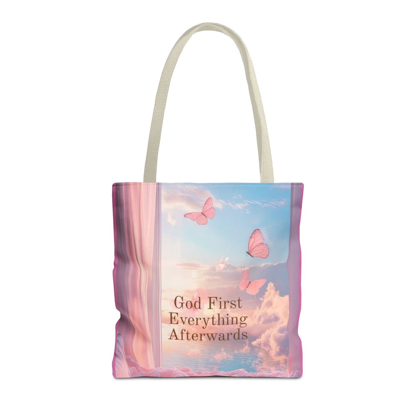God first everything afterwards pink Tote Bag