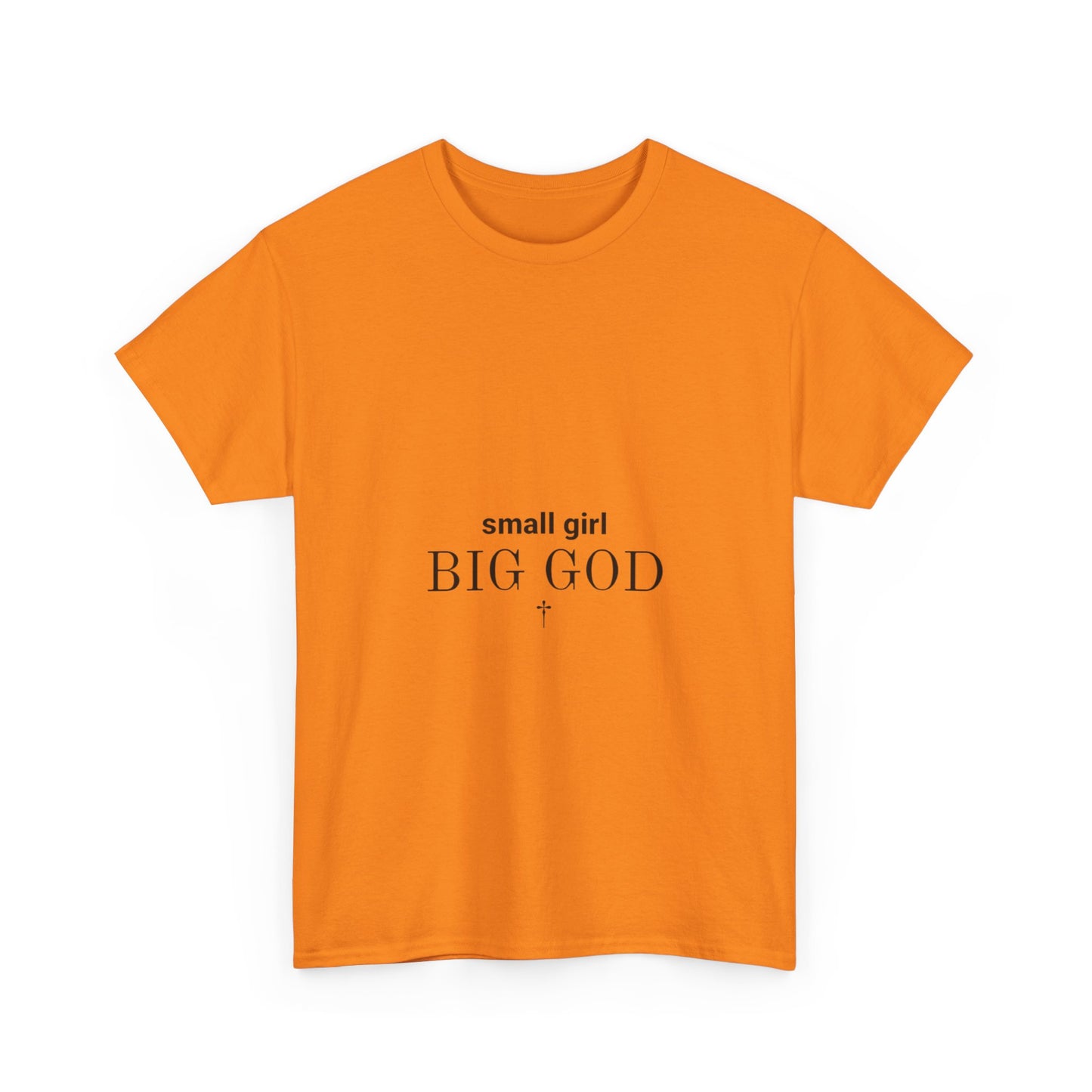 Unisex Heavy Cotton Tee - 'Small Girl Big God' Inspirational Shirt, Casual Gift, Christian Apparel, Everyday Wear, Faith-Based Clothing