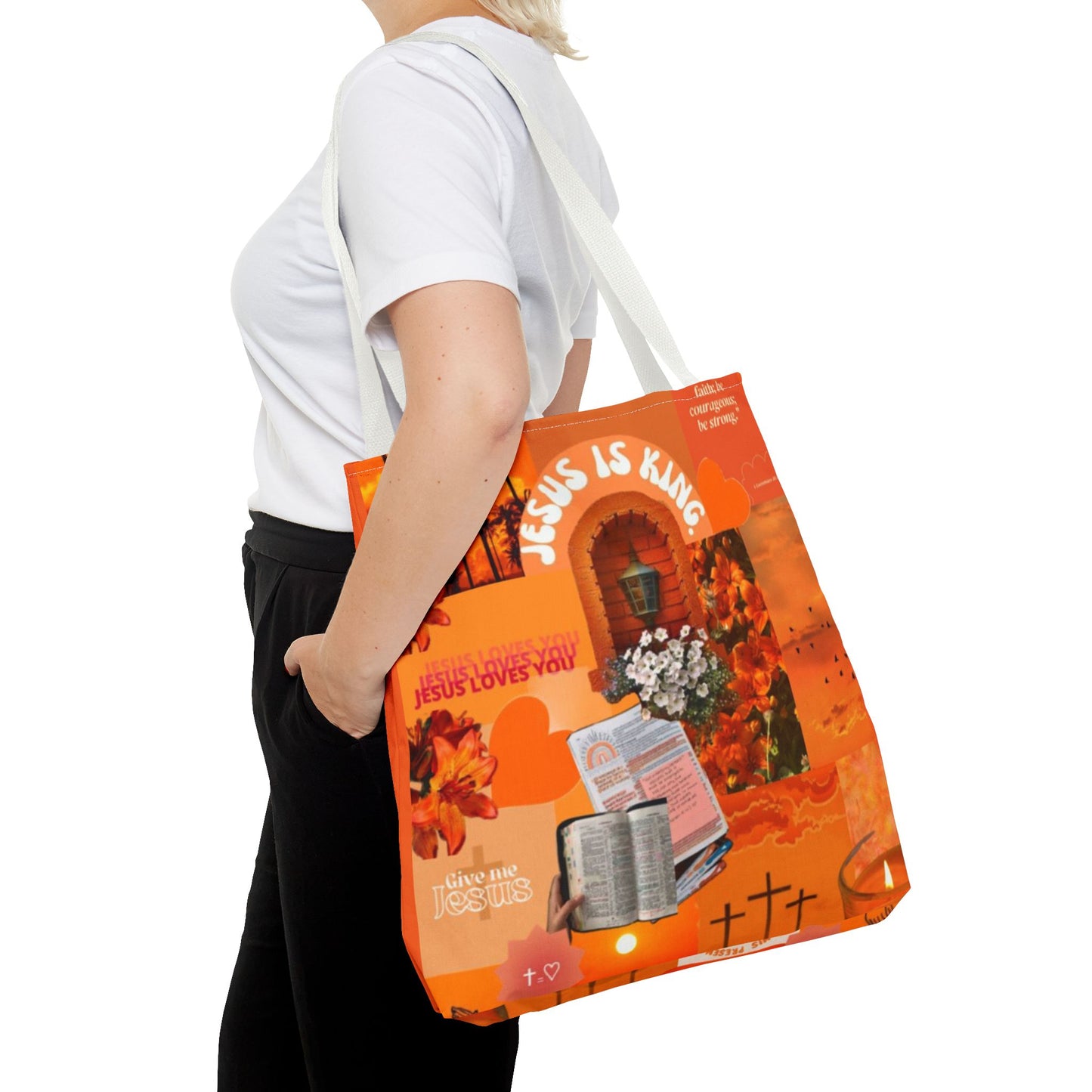 Jesus Is King Tote Bag - AOP Floral Design