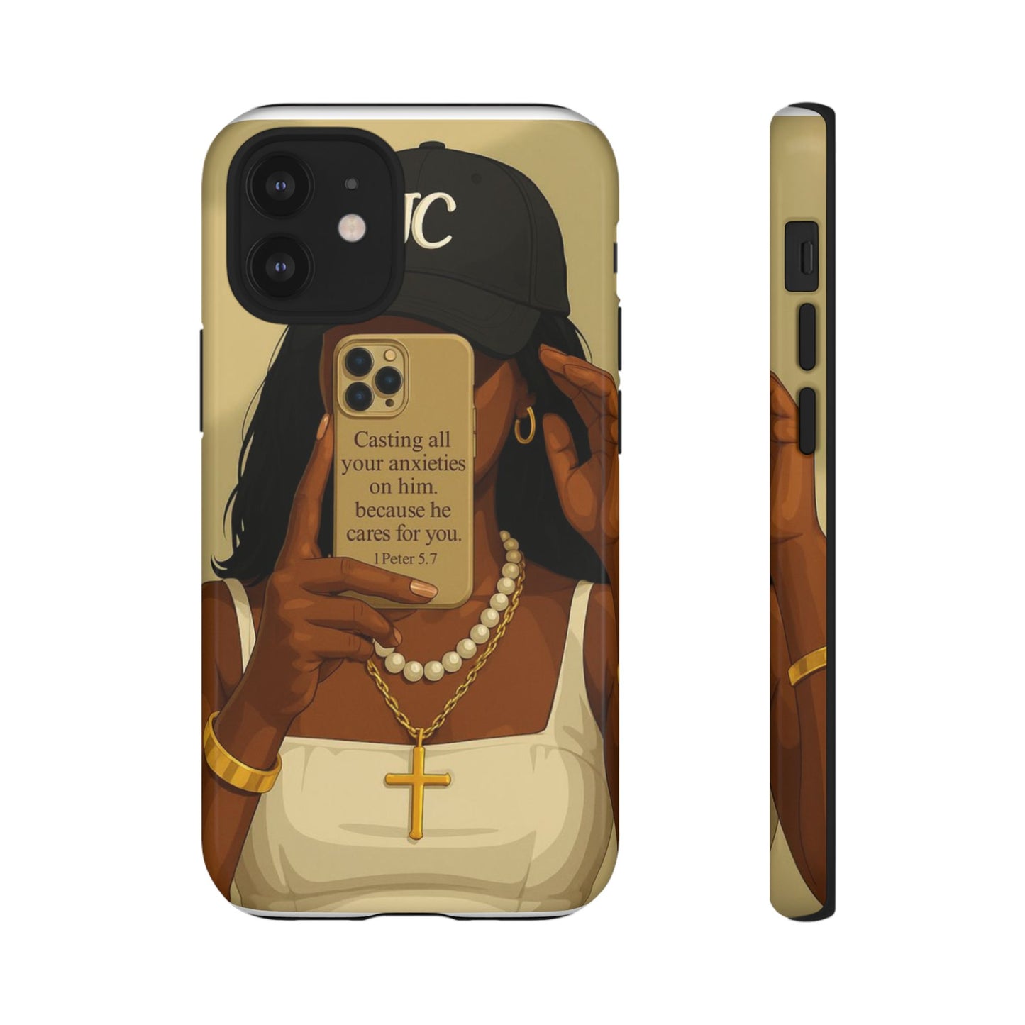 1 Peter 5:7 faith phone case cast your cares