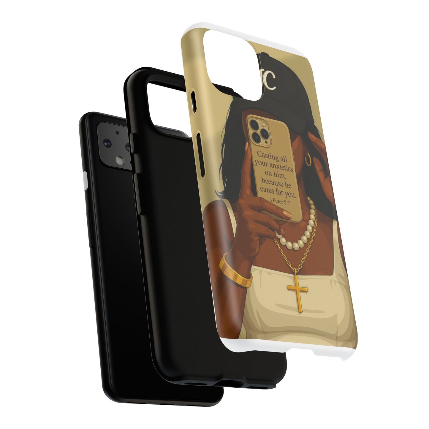 1 Peter 5:7 faith phone case cast your cares