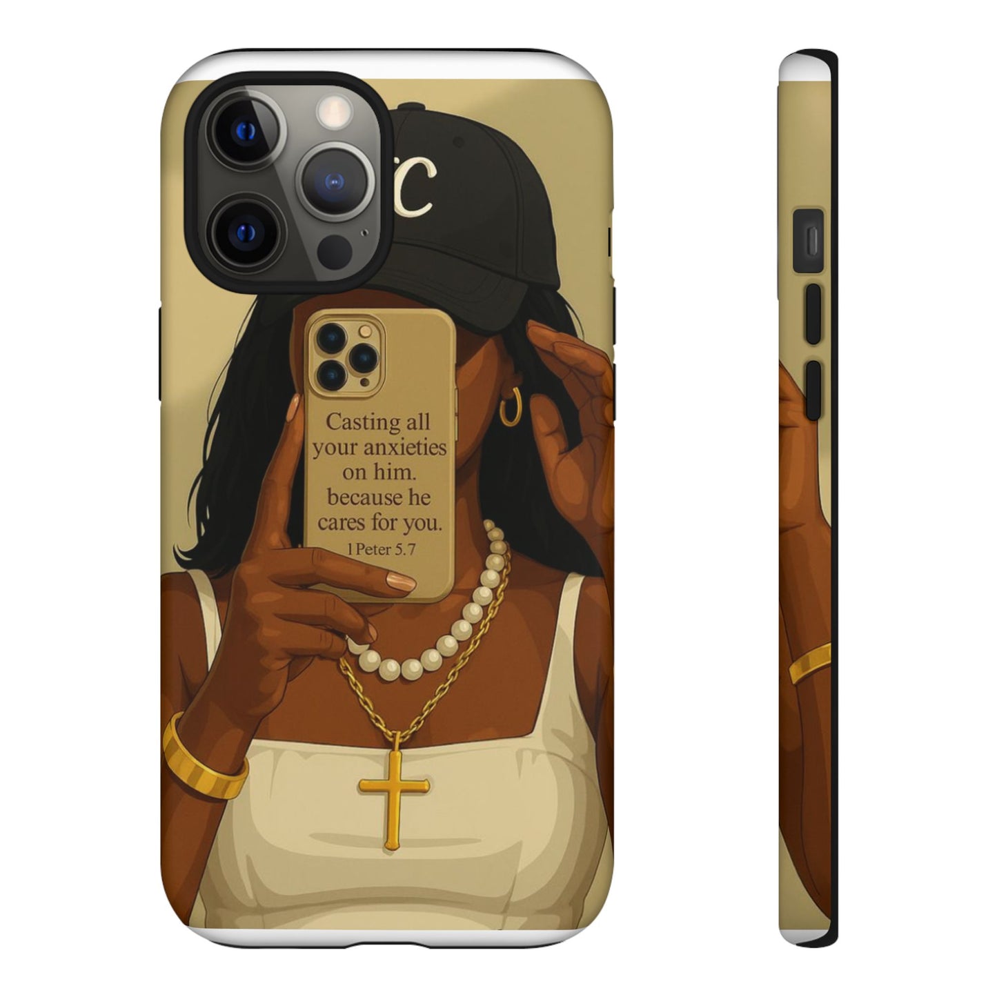 1 Peter 5:7 faith phone case cast your cares