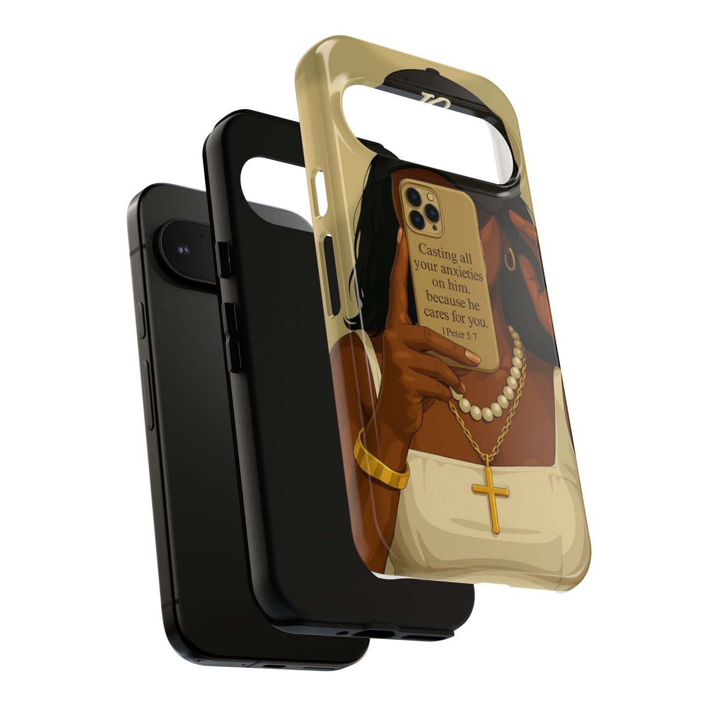 1 Peter 5:7 faith phone case cast your cares