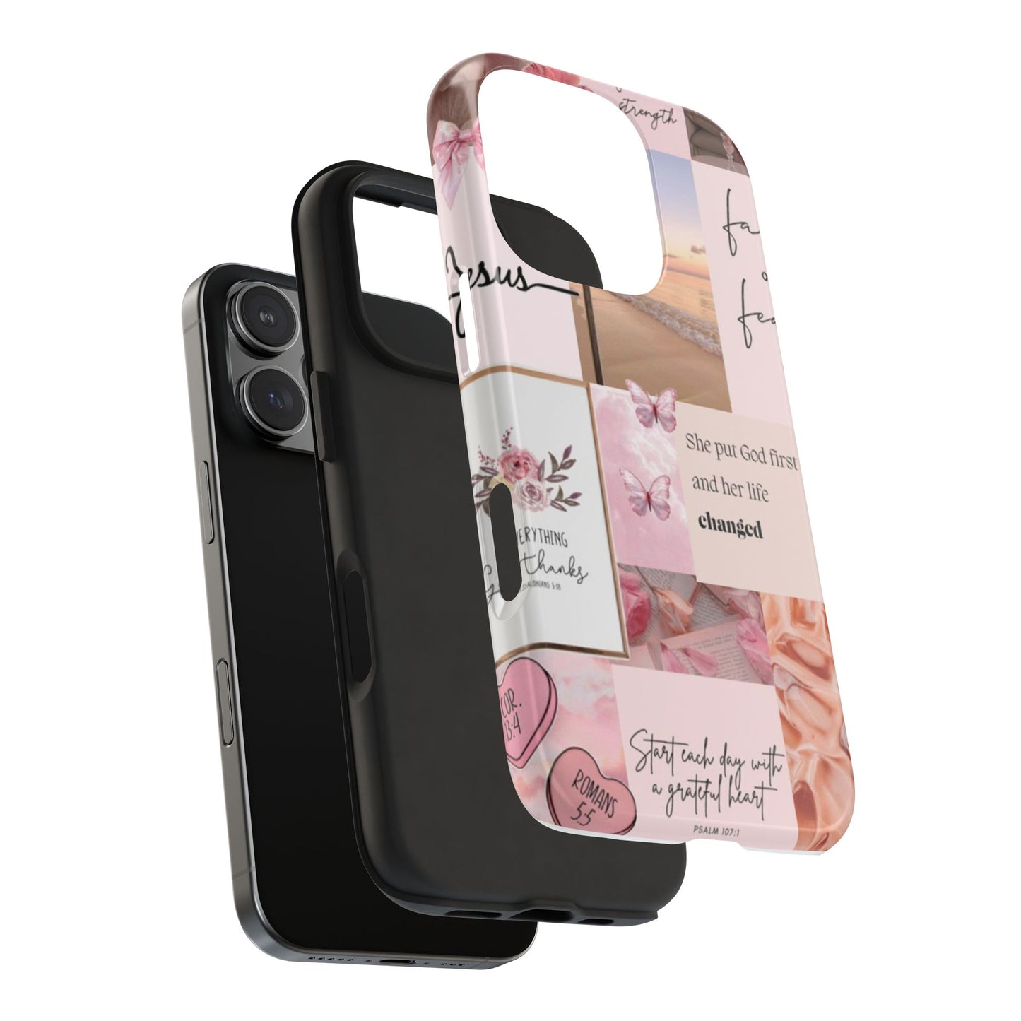 Put God first phone case, gentle strength, and soft surrender