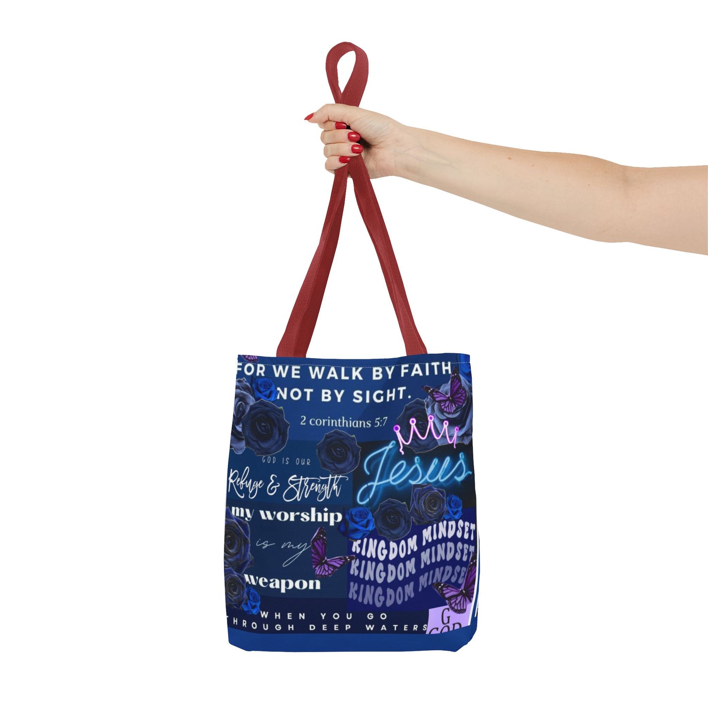 Kingdom mindset tote bold blue faith & scripture bag