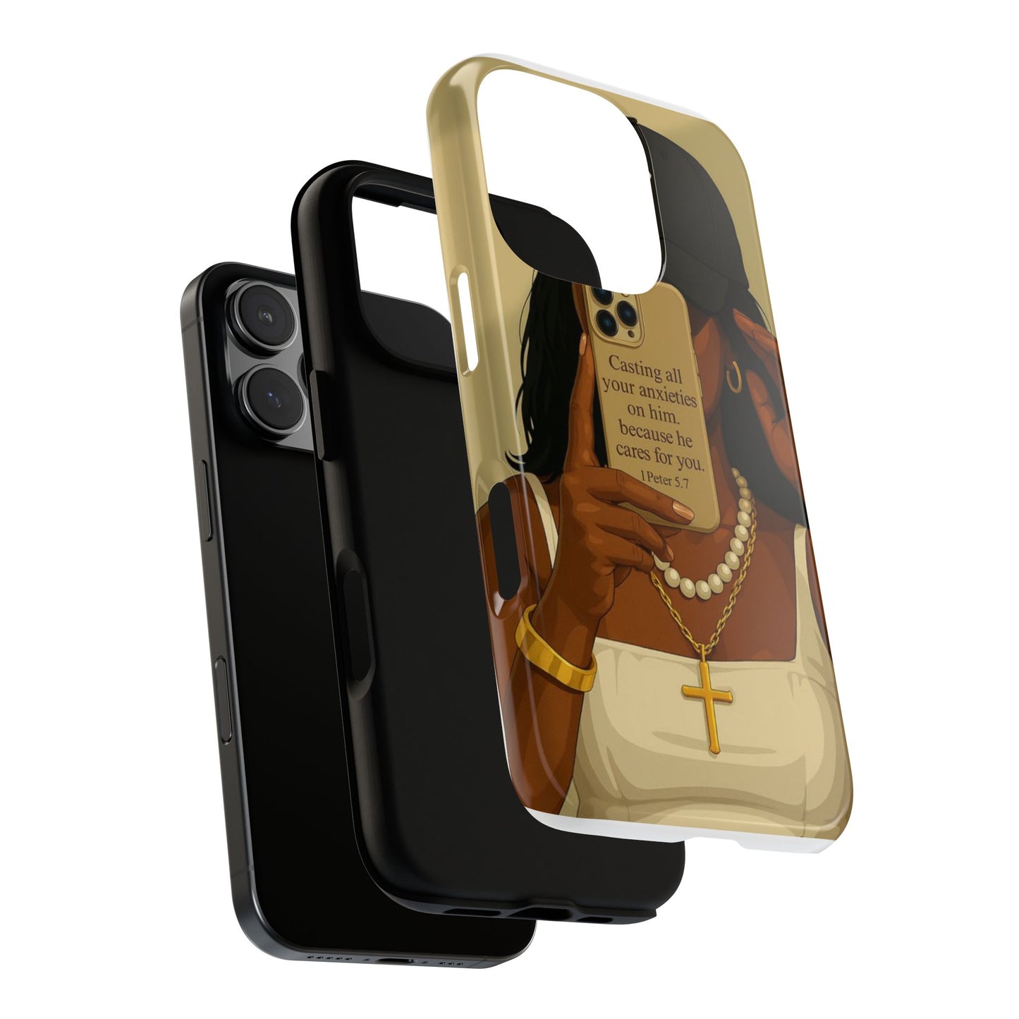 1 Peter 5:7 faith phone case cast your cares