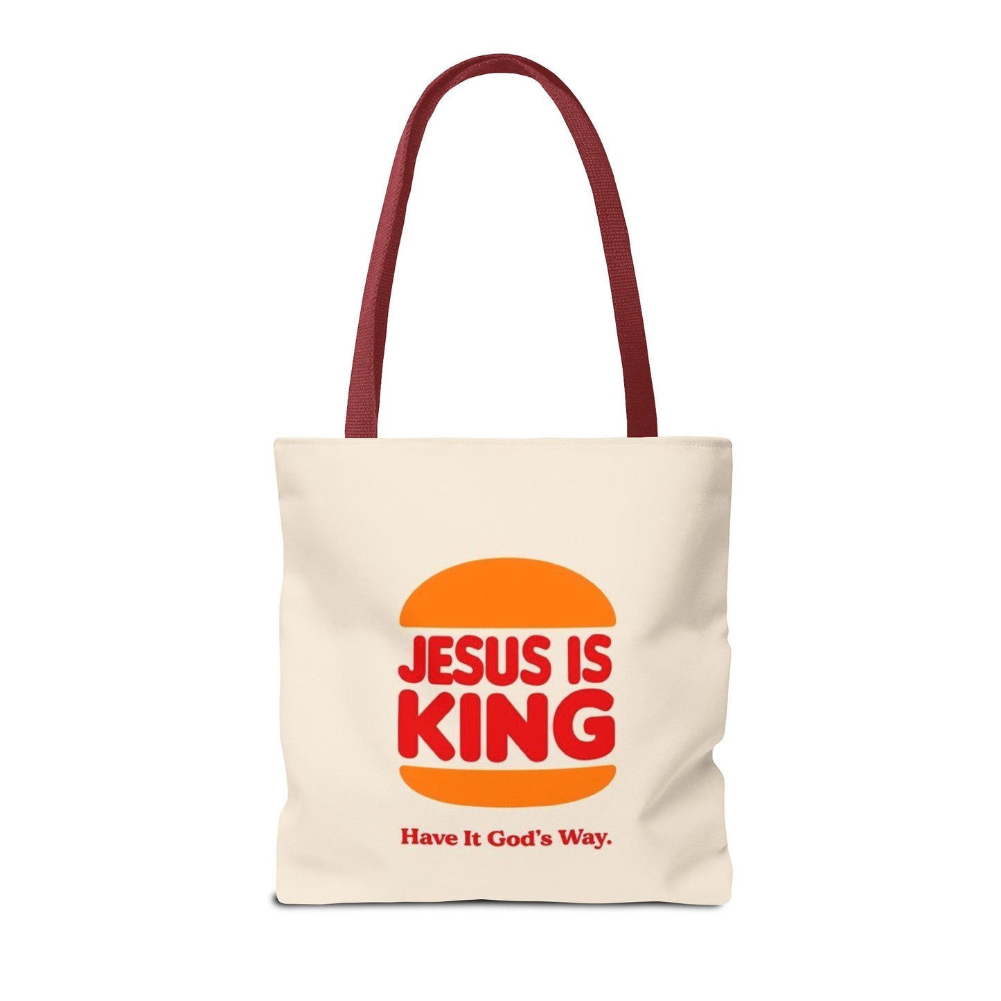 Religious Inspirational Tote Bag - "Jesus is King" with Quote