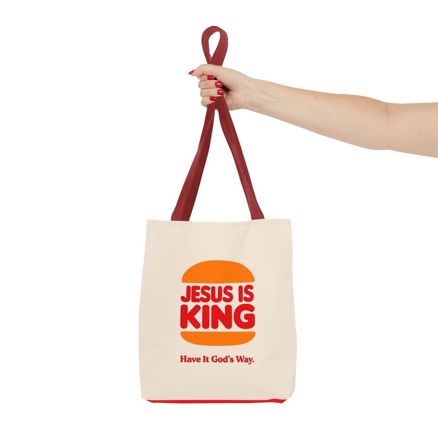 Religious Inspirational Tote Bag - "Jesus is King" with Quote