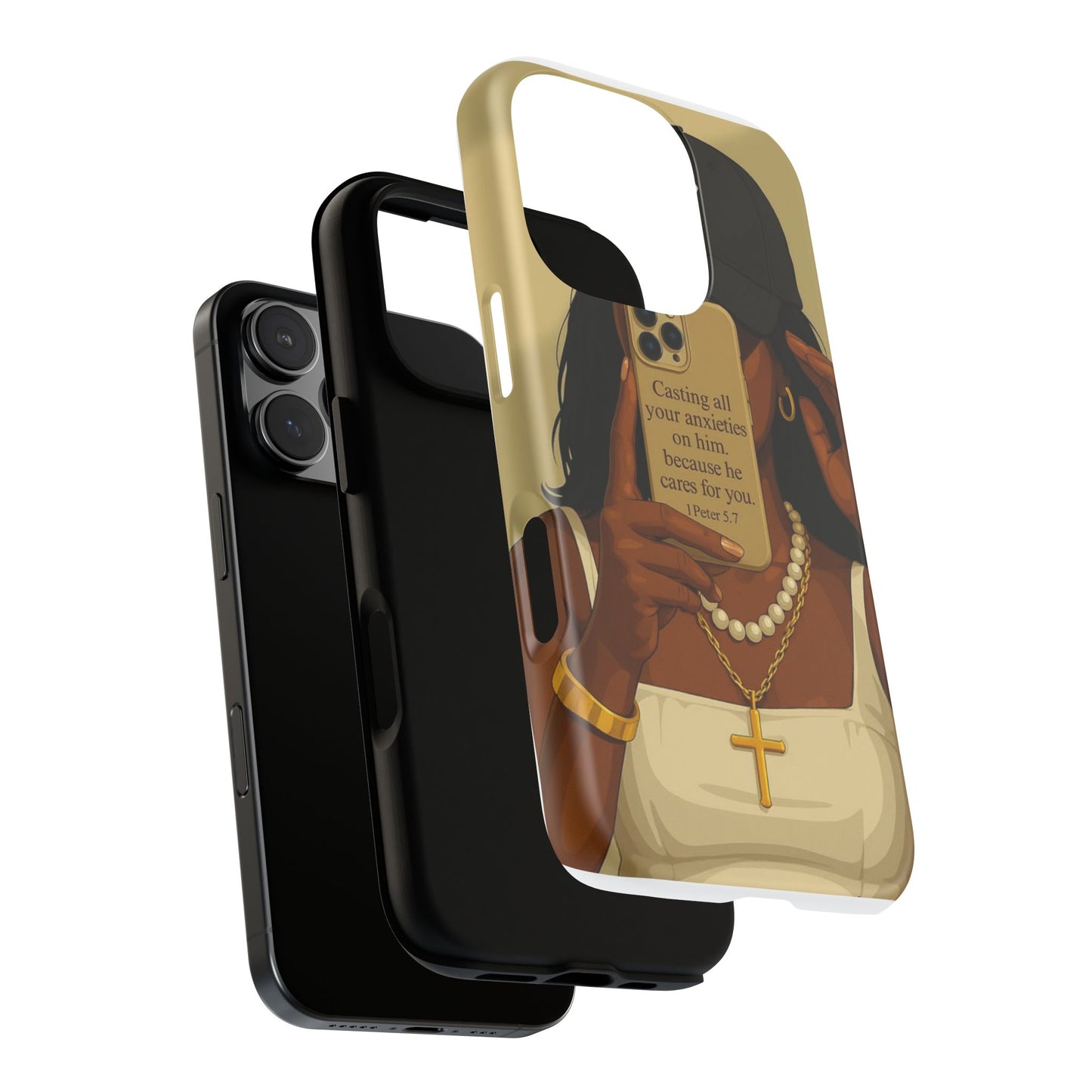 1 Peter 5:7 faith phone case cast your cares