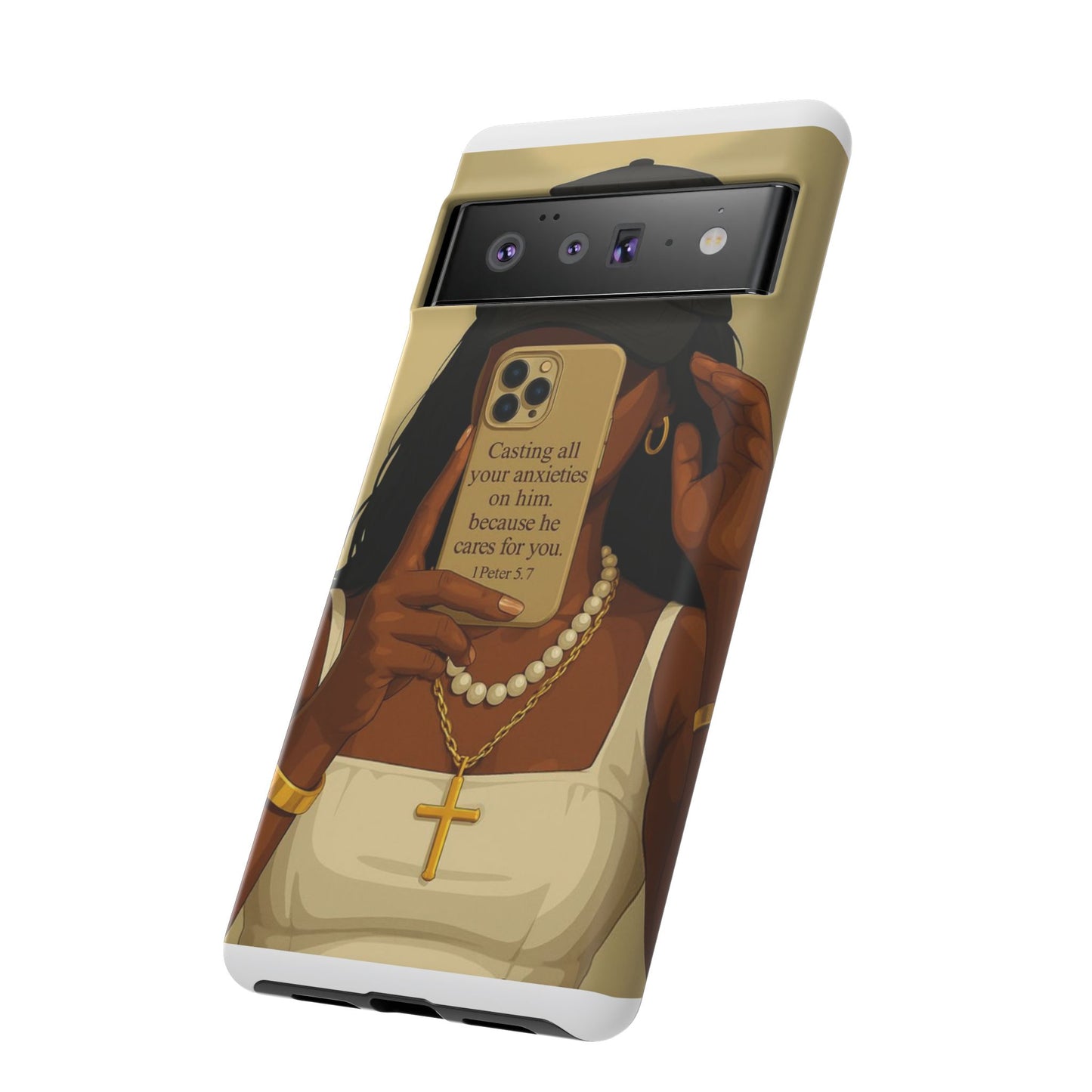1 Peter 5:7 faith phone case cast your cares