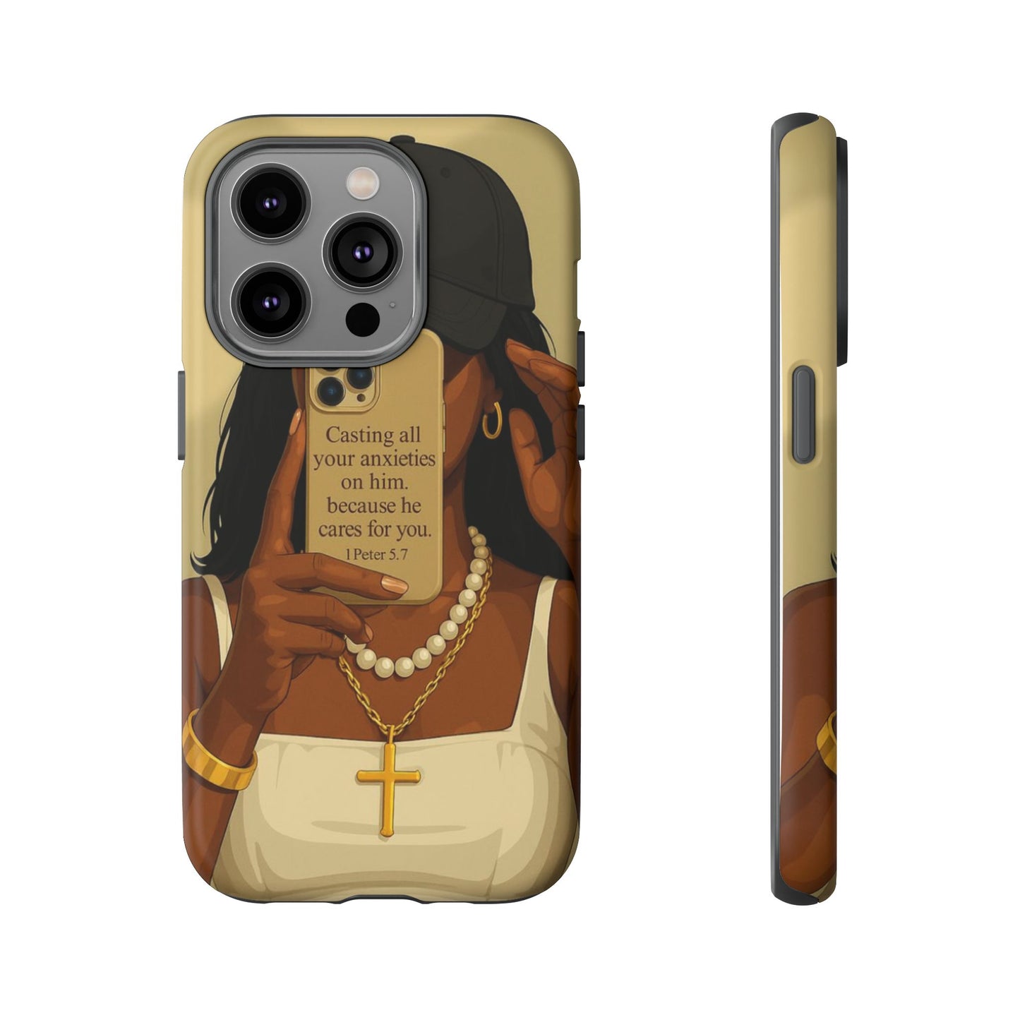 1 Peter 5:7 faith phone case cast your cares
