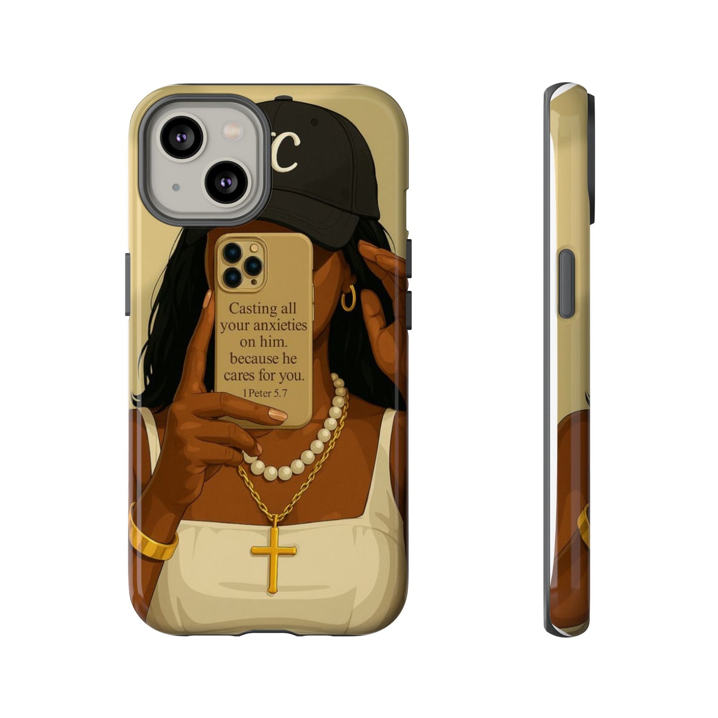 1 Peter 5:7 faith phone case cast your cares