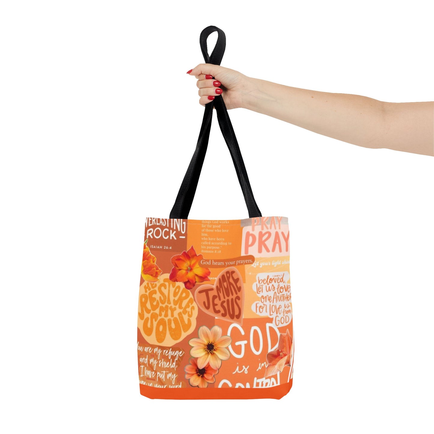 God is in control to bold faith, bright hope tote bag