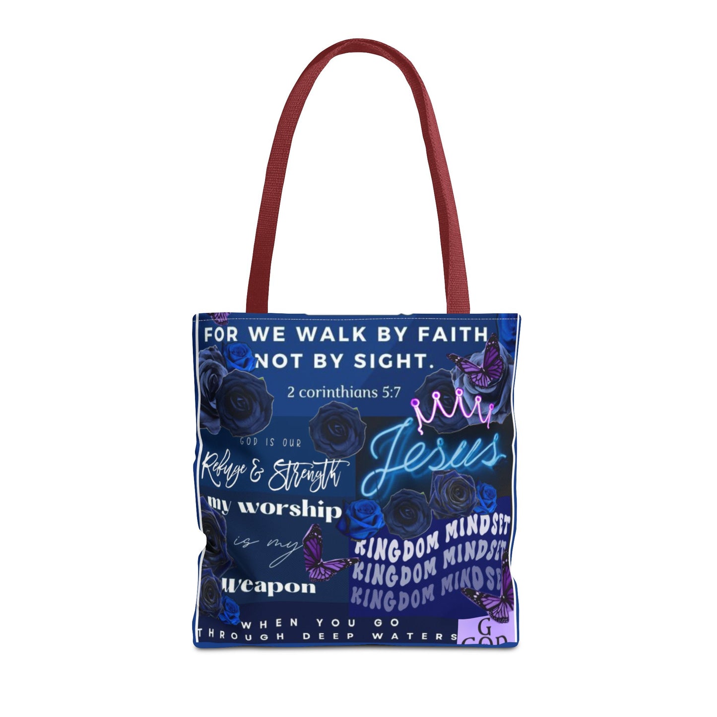 Kingdom mindset tote bold blue faith & scripture bag