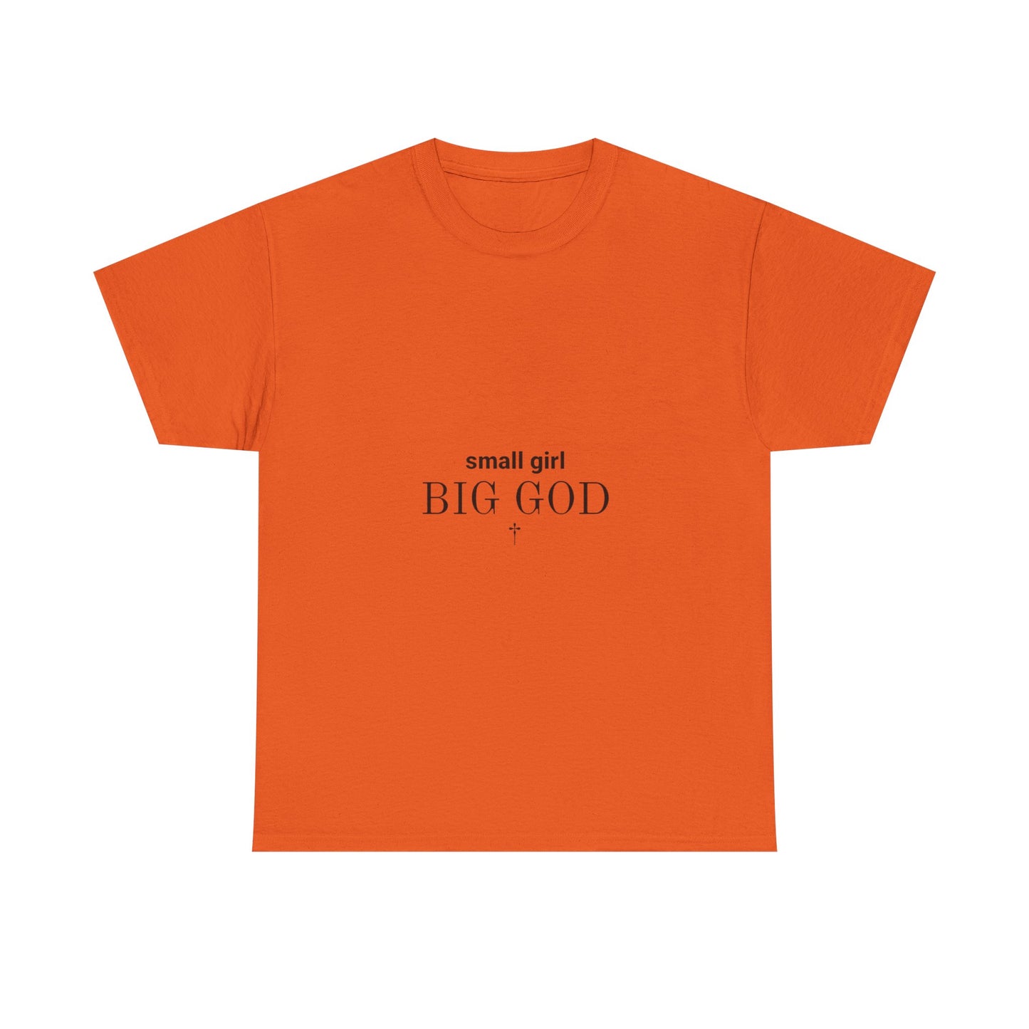 Unisex Heavy Cotton Tee - 'Small Girl Big God' Inspirational Shirt, Casual Gift, Christian Apparel, Everyday Wear, Faith-Based Clothing
