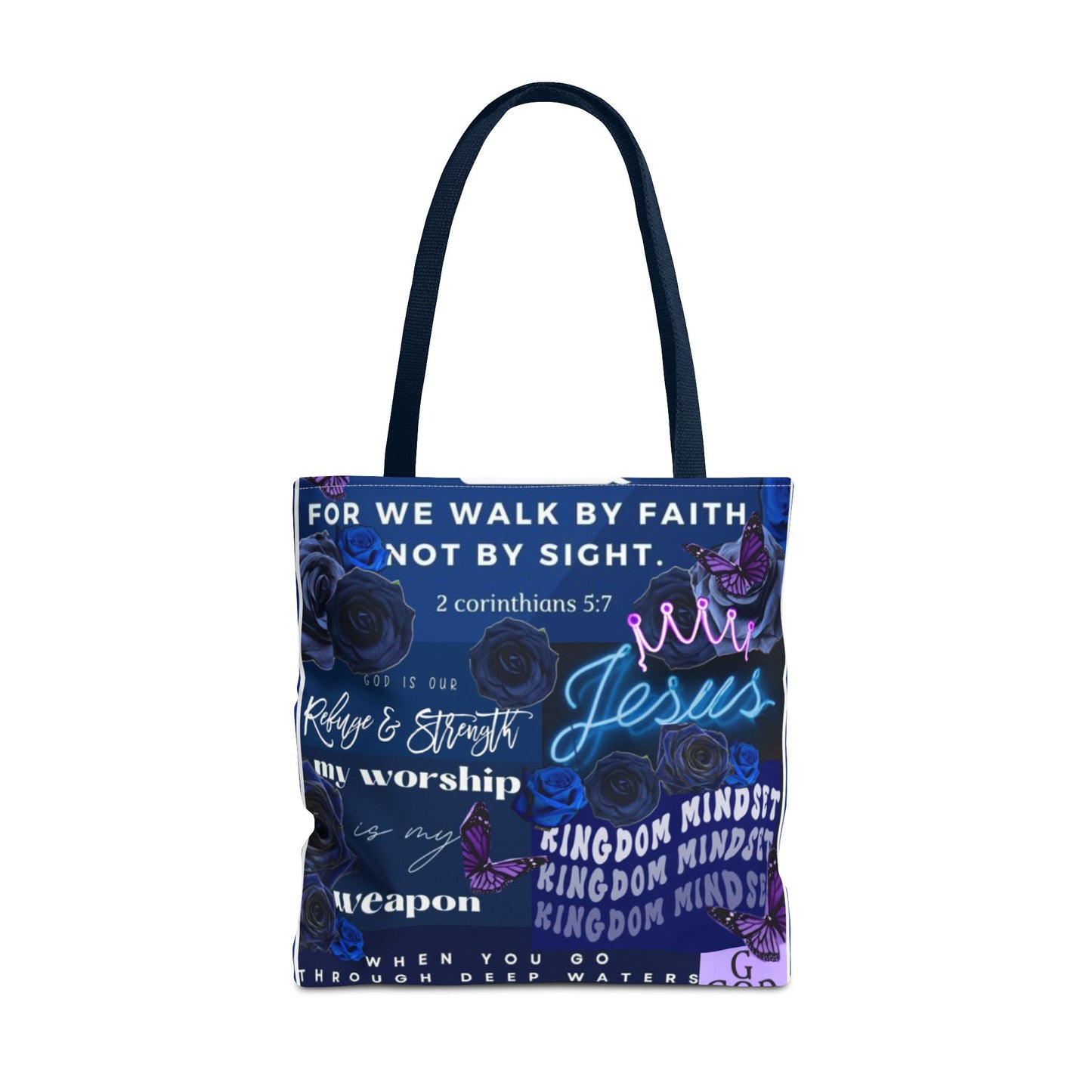 Kingdom mindset tote bold blue faith & scripture bag