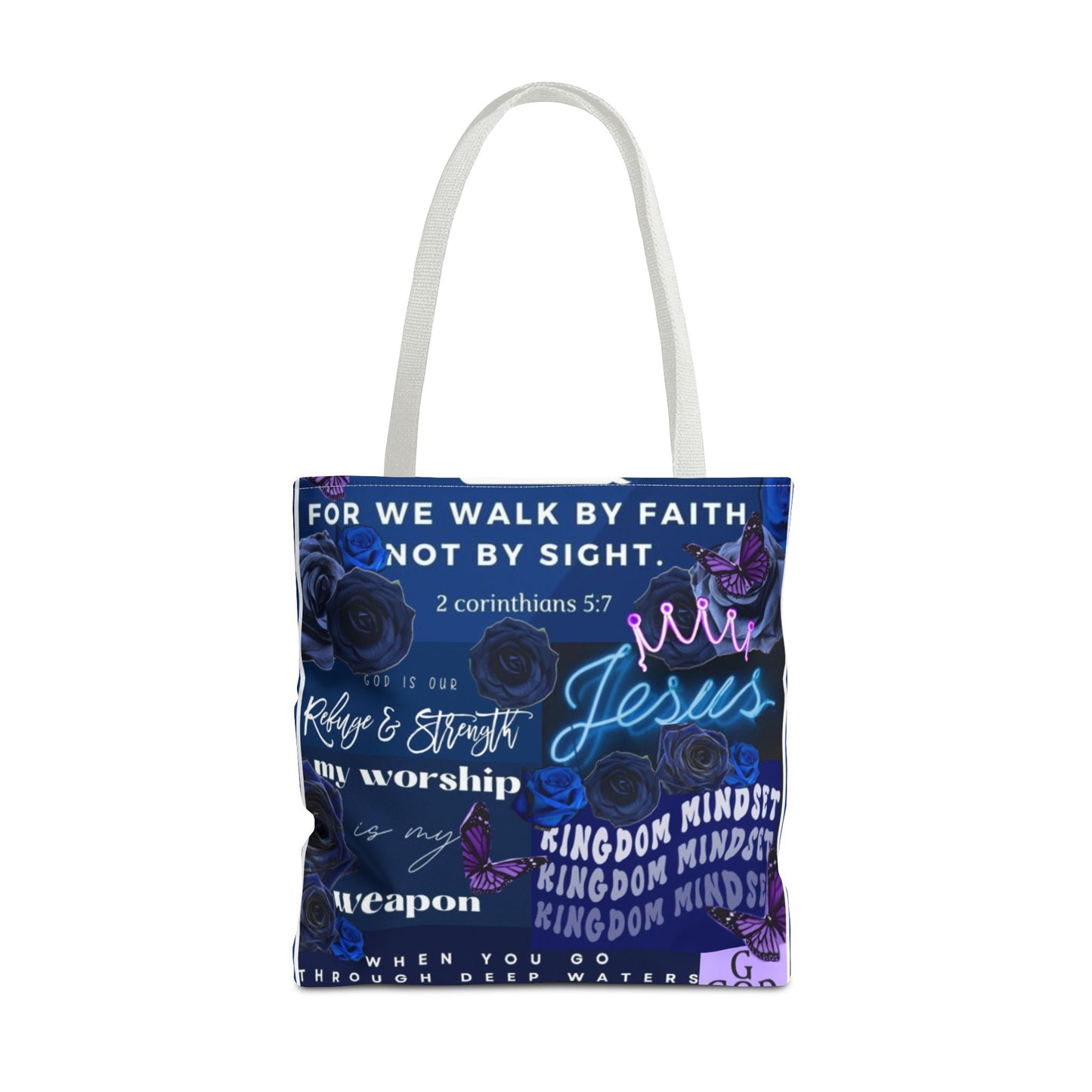 Kingdom mindset tote bold blue faith & scripture bag