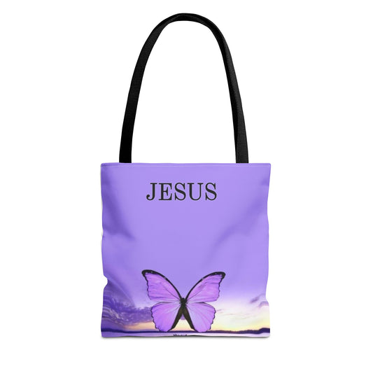 Inspirational Butterfly Tote Bag - Jesus Design
