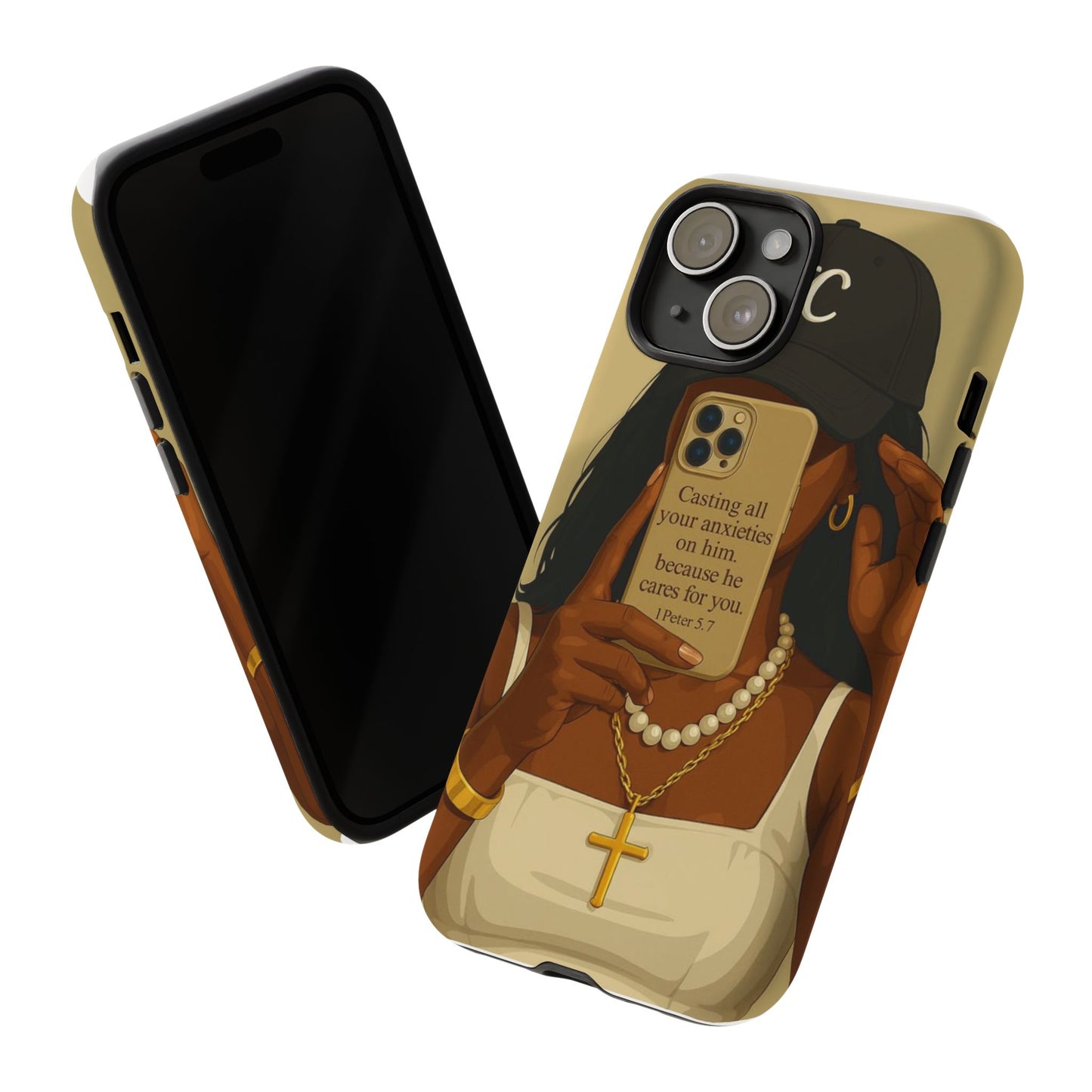 1 Peter 5:7 faith phone case cast your cares