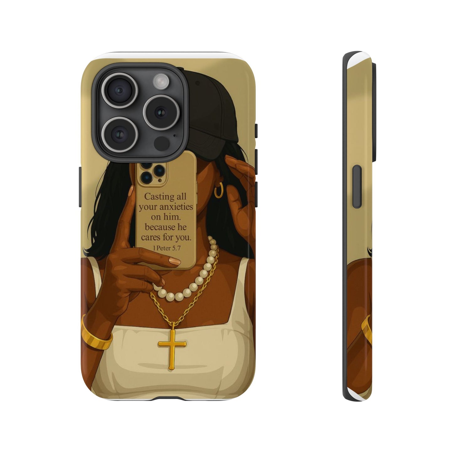 1 Peter 5:7 faith phone case cast your cares
