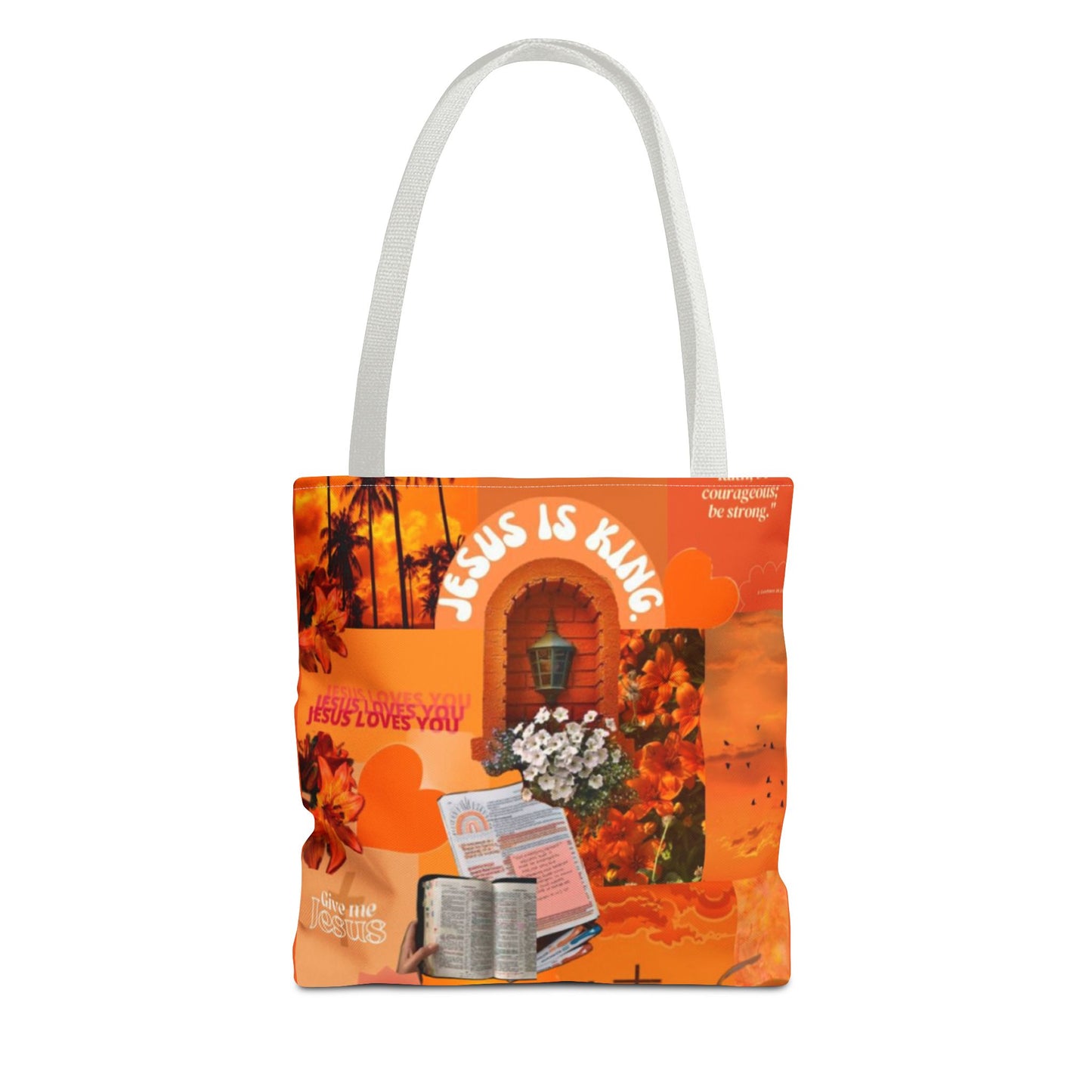 Jesus Is King Tote Bag - AOP Floral Design