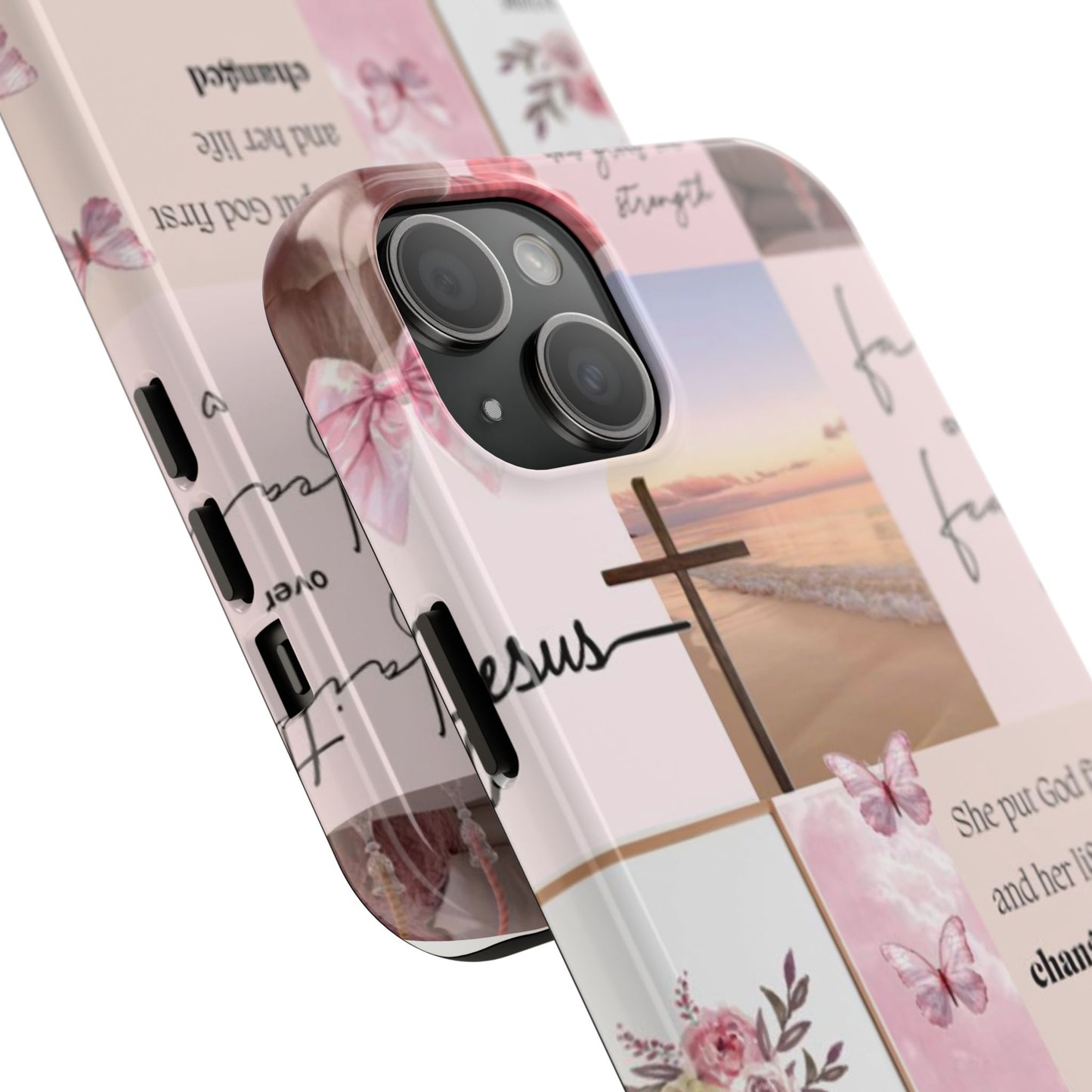 Put God first phone case, gentle strength, and soft surrender