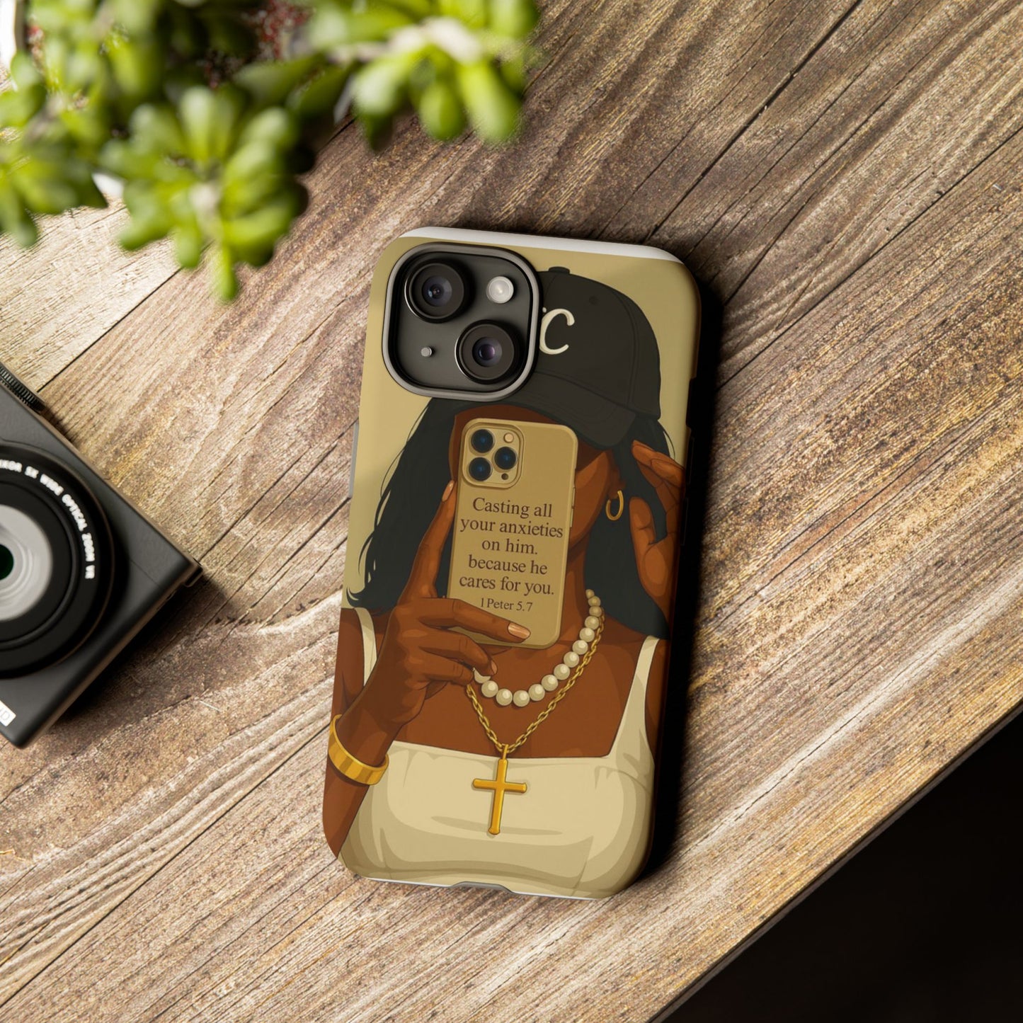 1 Peter 5:7 faith phone case cast your cares