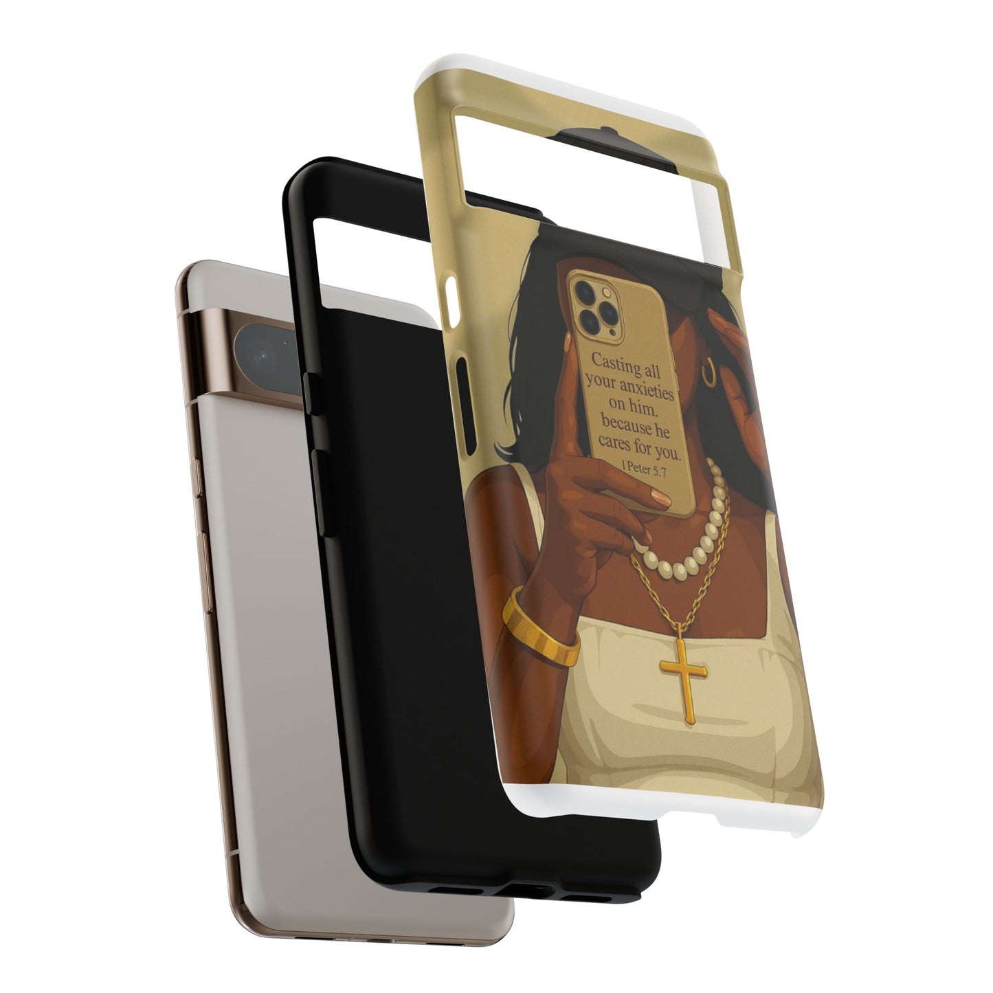 1 Peter 5:7 faith phone case cast your cares