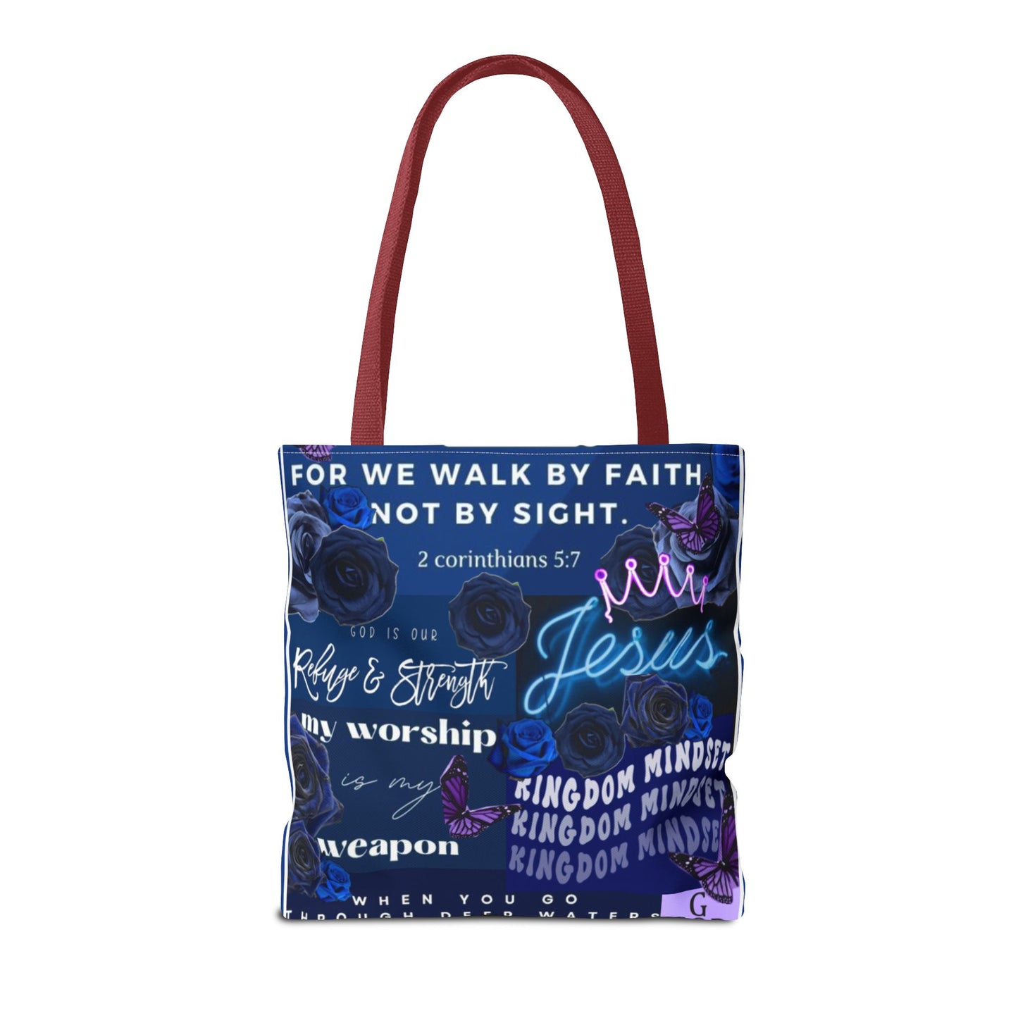 Kingdom mindset tote bold blue faith & scripture bag