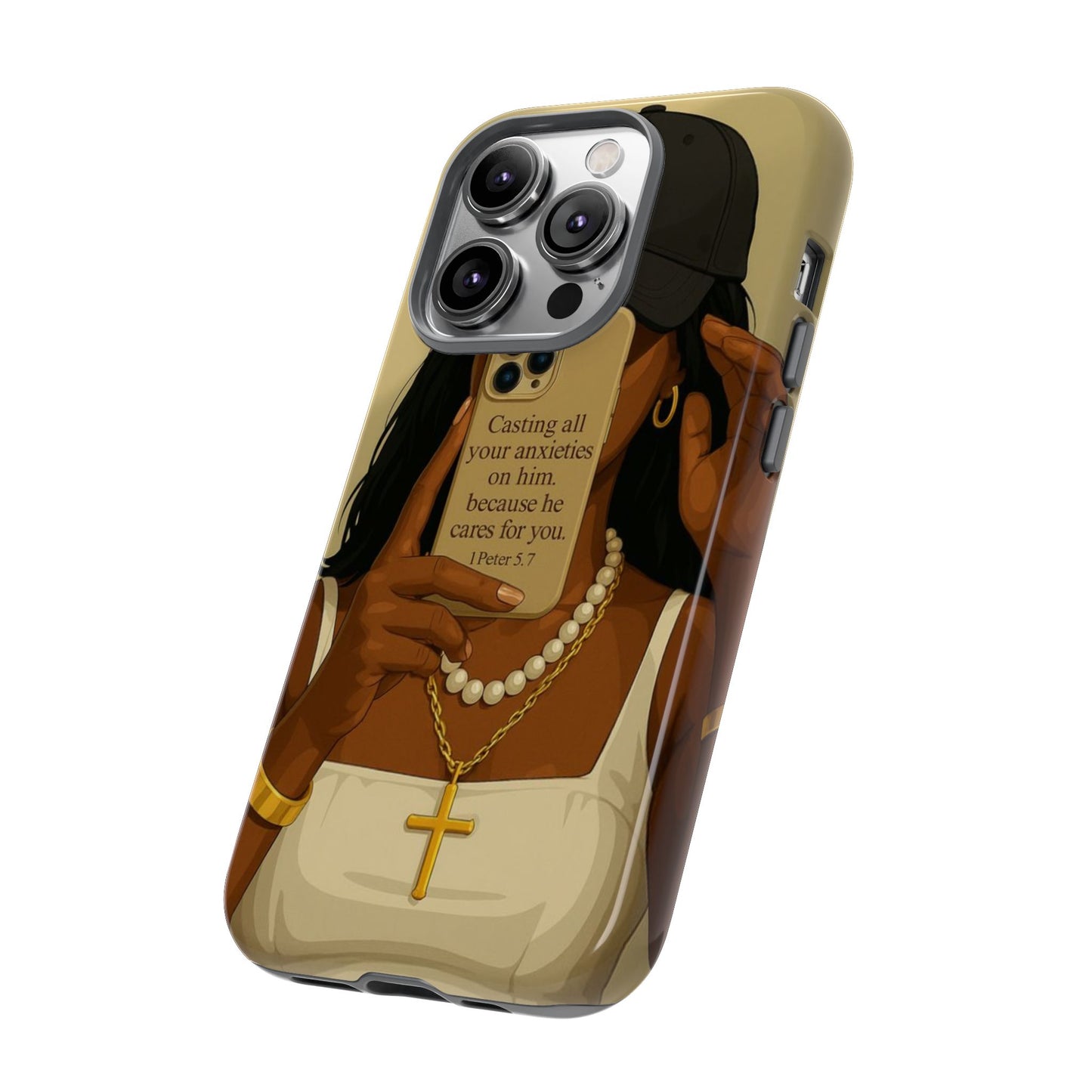 1 Peter 5:7 faith phone case cast your cares