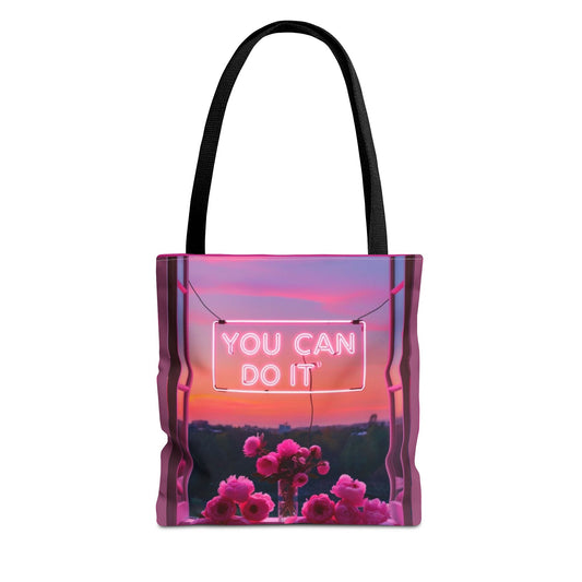 You can do it to faith, flowers, and  fierceness tote bag