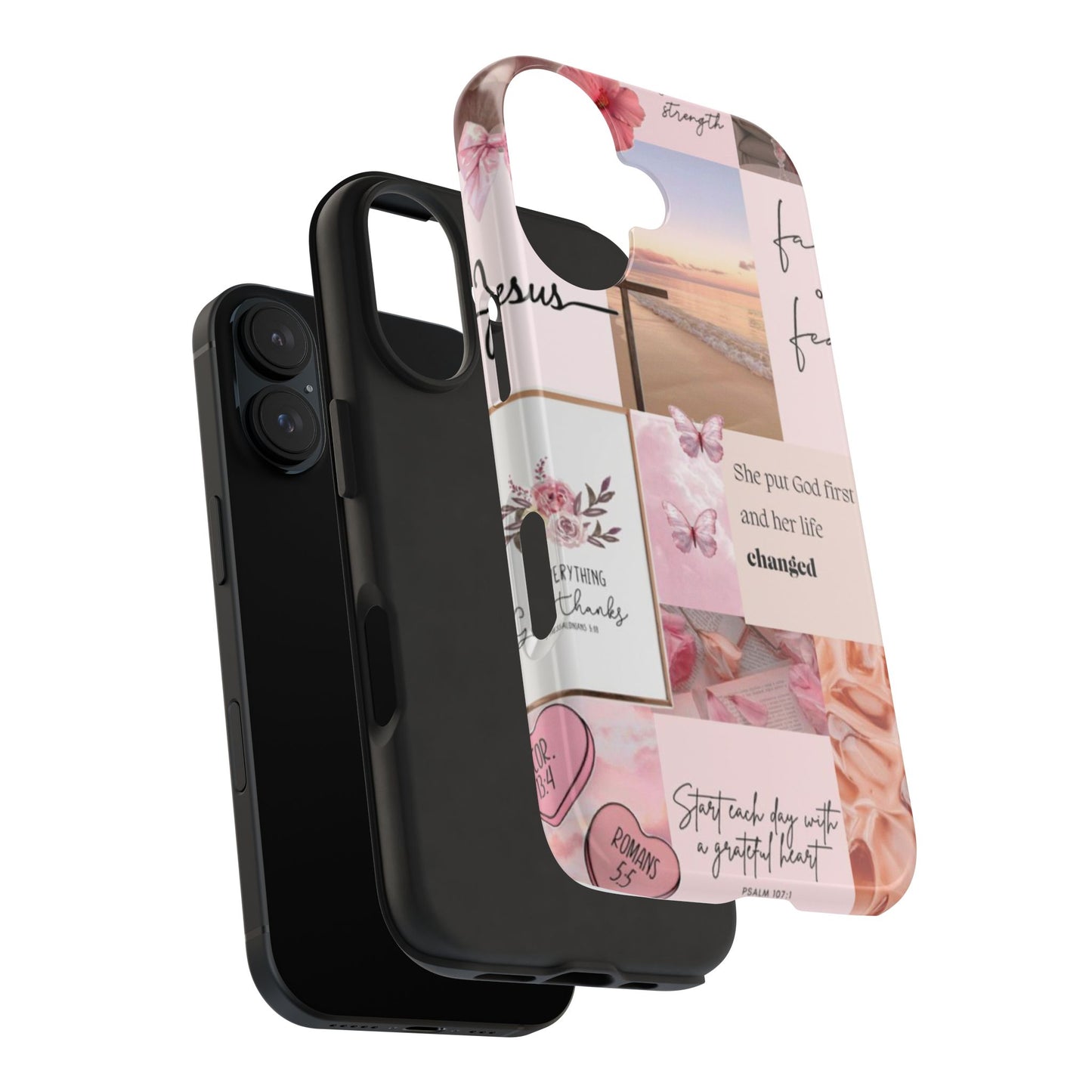 Put God first phone case, gentle strength, and soft surrender