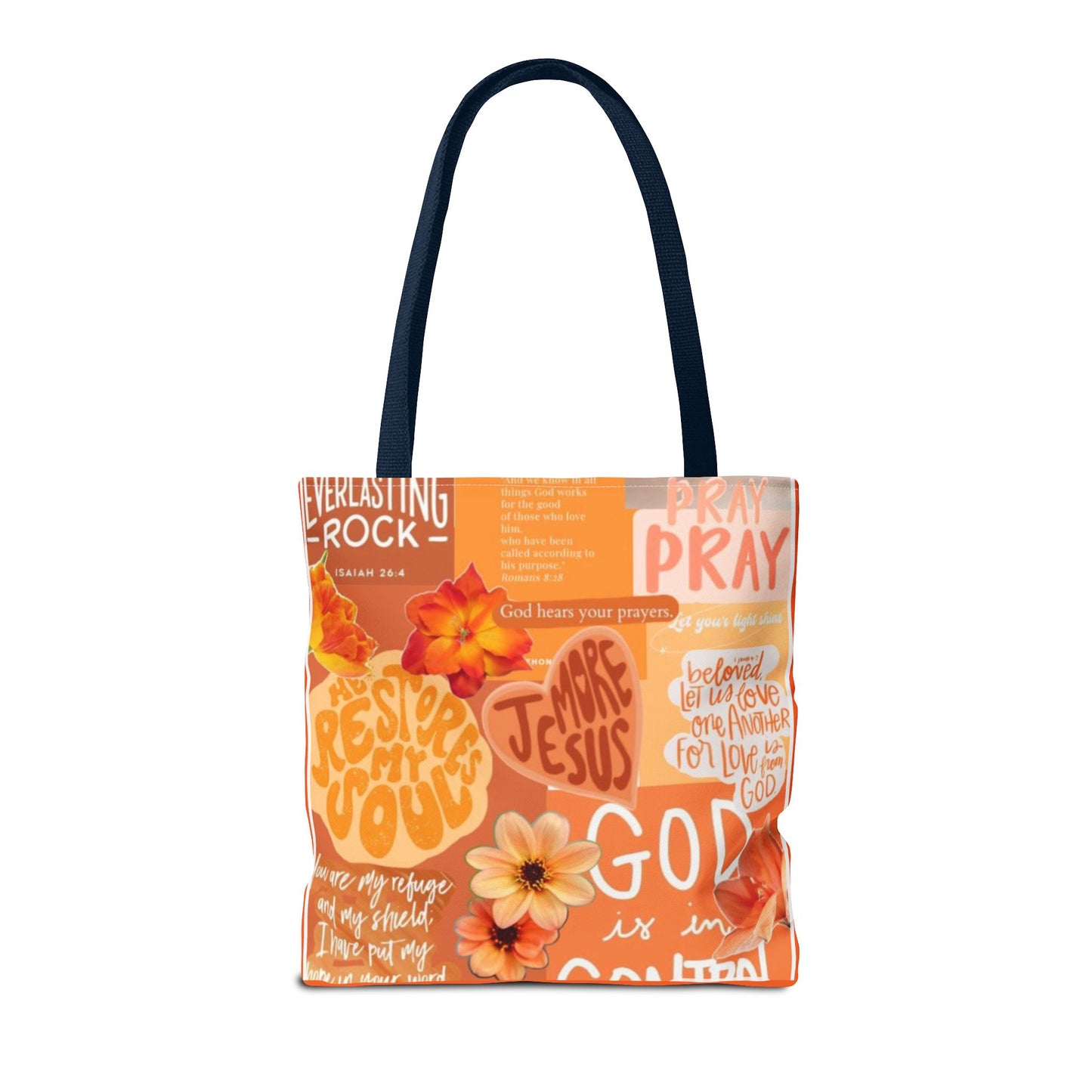 God is in control to bold faith, bright hope tote bag