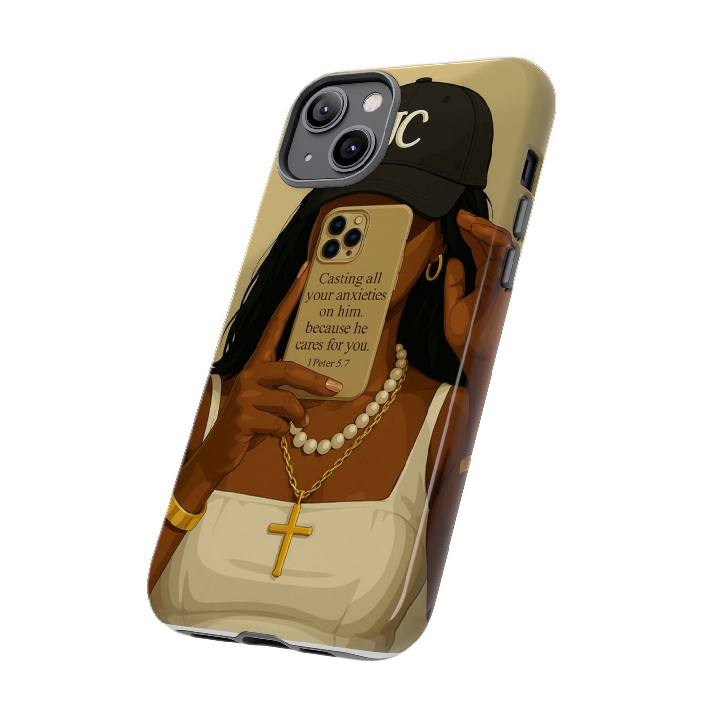 1 Peter 5:7 faith phone case cast your cares