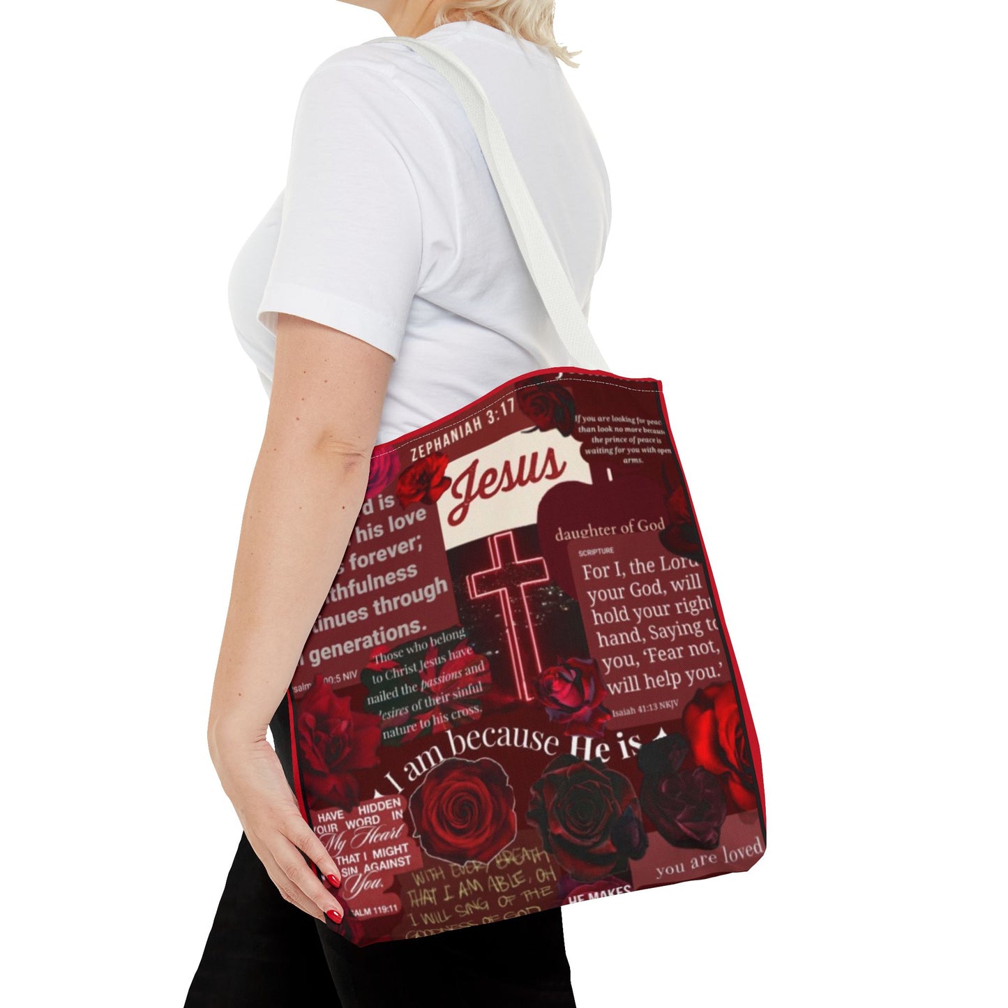 Faith-Inspired Tote Bag with Bible Verses
