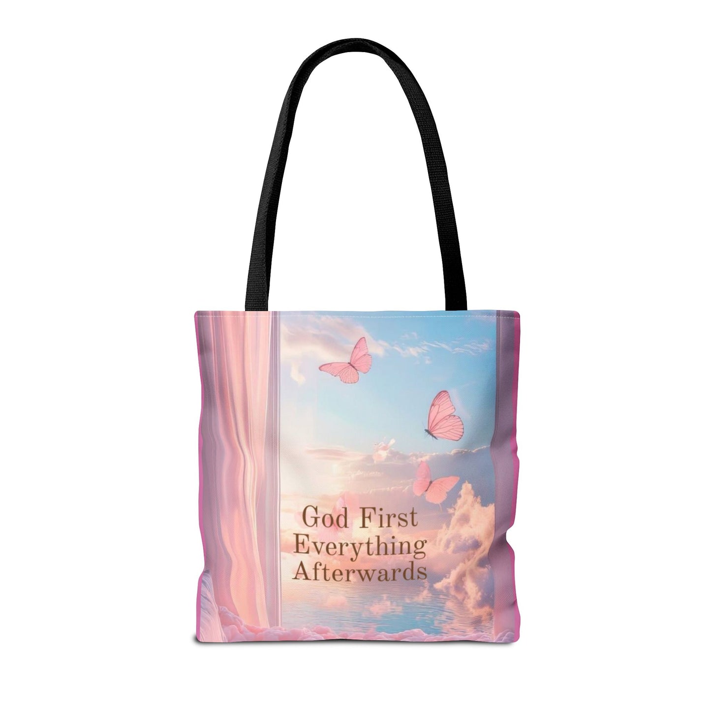 God first everything afterwards pink Tote Bag