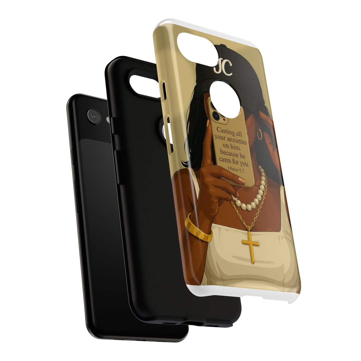 1 Peter 5:7 faith phone case cast your cares
