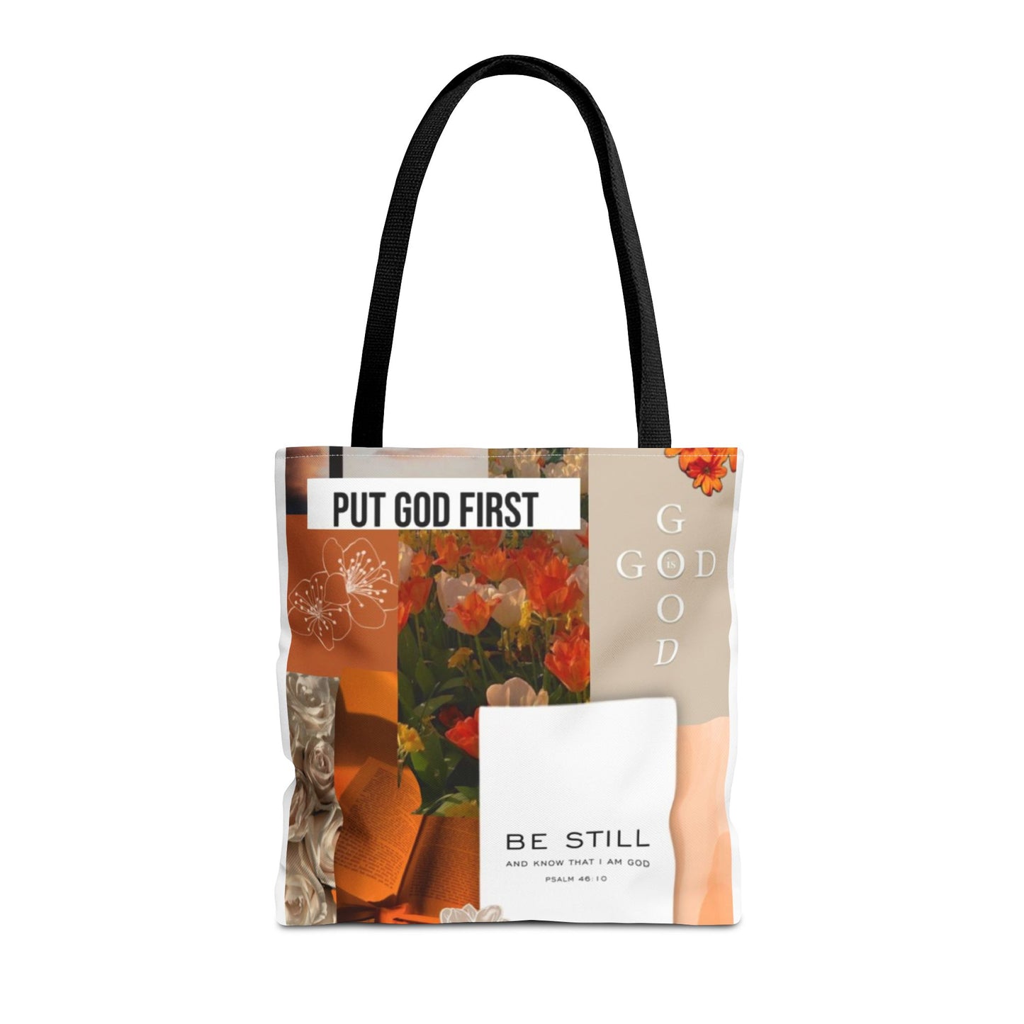 Spiritual Floral Tote Bag - "Put God First" Inspirational Design