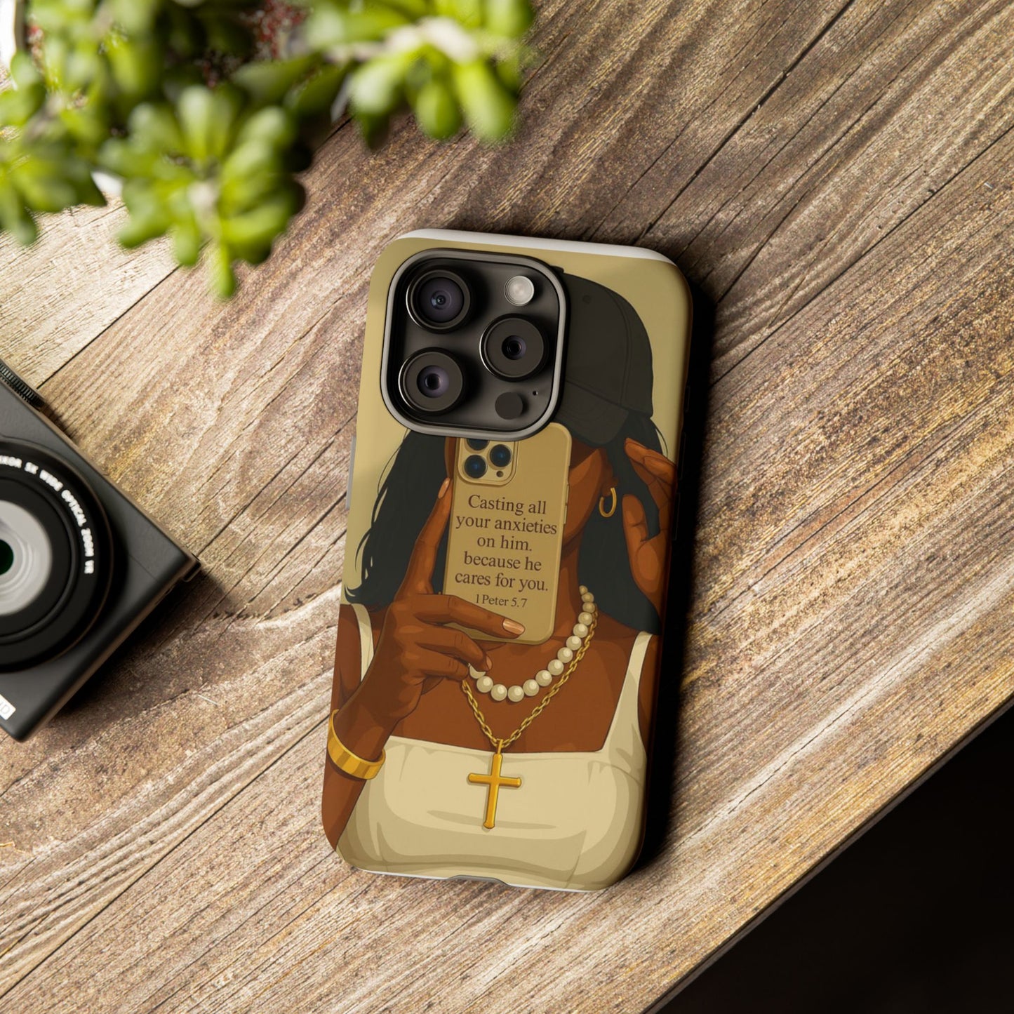 1 Peter 5:7 faith phone case cast your cares